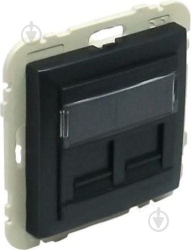 Розетка компьютерная двойная Efapel Logus IP20 черный 21975 TPM - фото 2