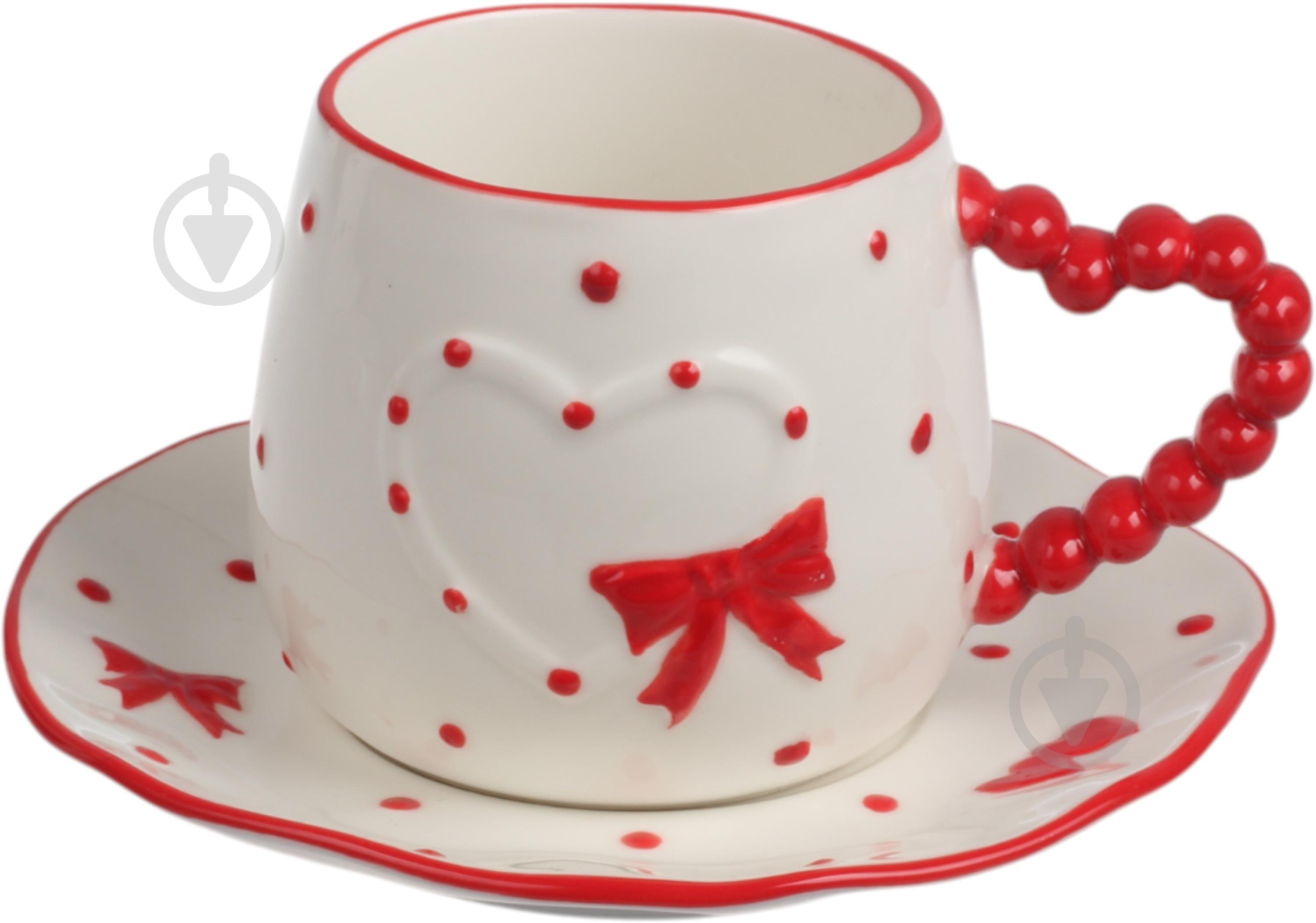 Чашка з блюдцем Fiora Blushing Hearts 275 мл - фото 1 Чашка з блюдцем Fiora Blushing Hearts 275 мл - фото 1