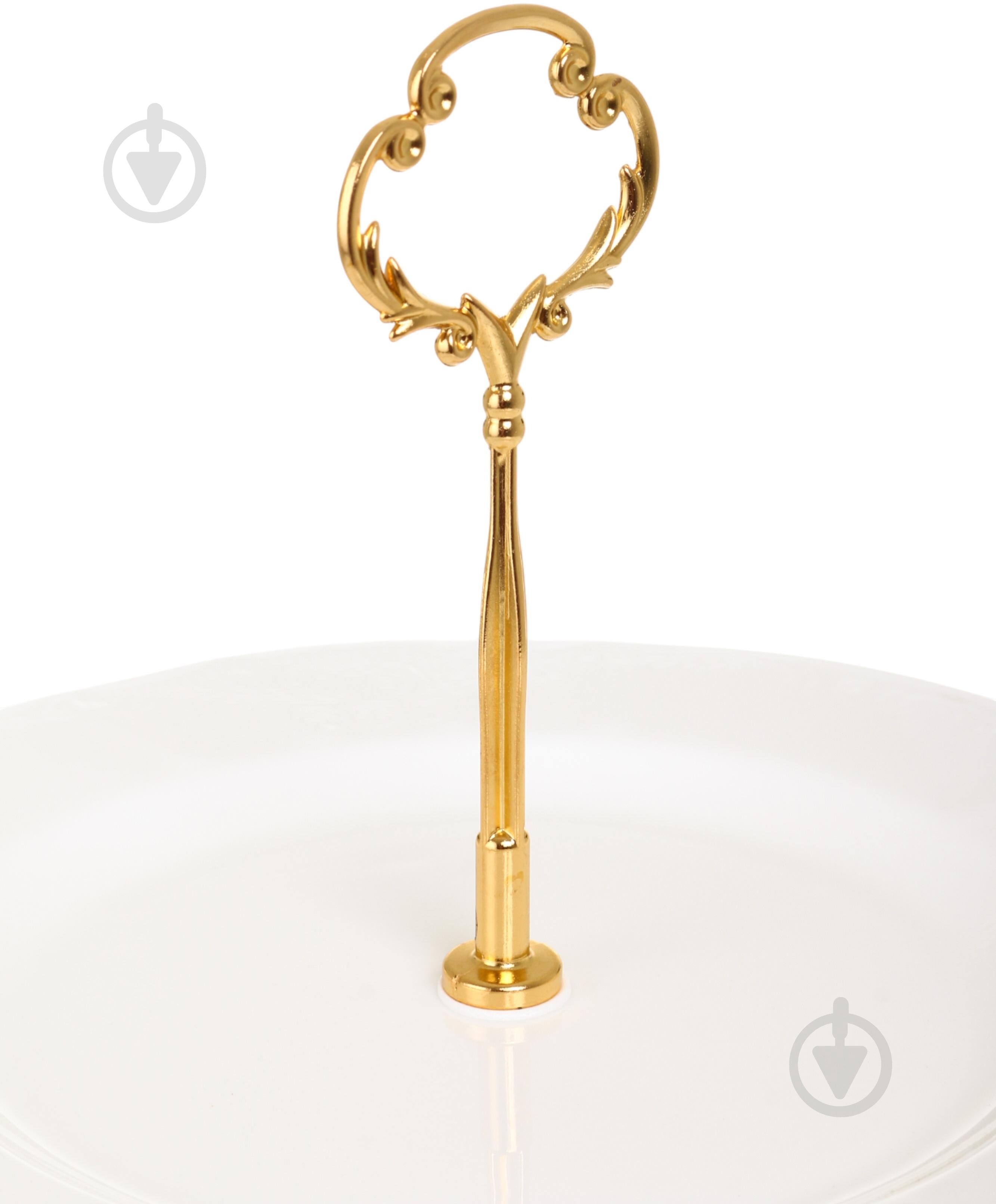 Фруктовниця двоярусна Fiora Blanc 22х2/27х2 см порцеляна - фото 2 Фруктовниця двоярусна Fiora Blanc 22х2/27х2 см порцеляна - фото 2