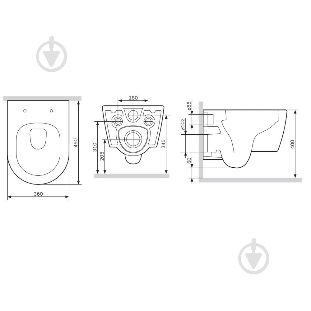 Унитаз подвесной AM.PM Func C8F1700MBSC FlashClean с сиденьем микролифт матовый - фото 10 Унитаз подвесной AM.PM Func C8F1700MBSC FlashClean с сиденьем микролифт матовый - фото 10
