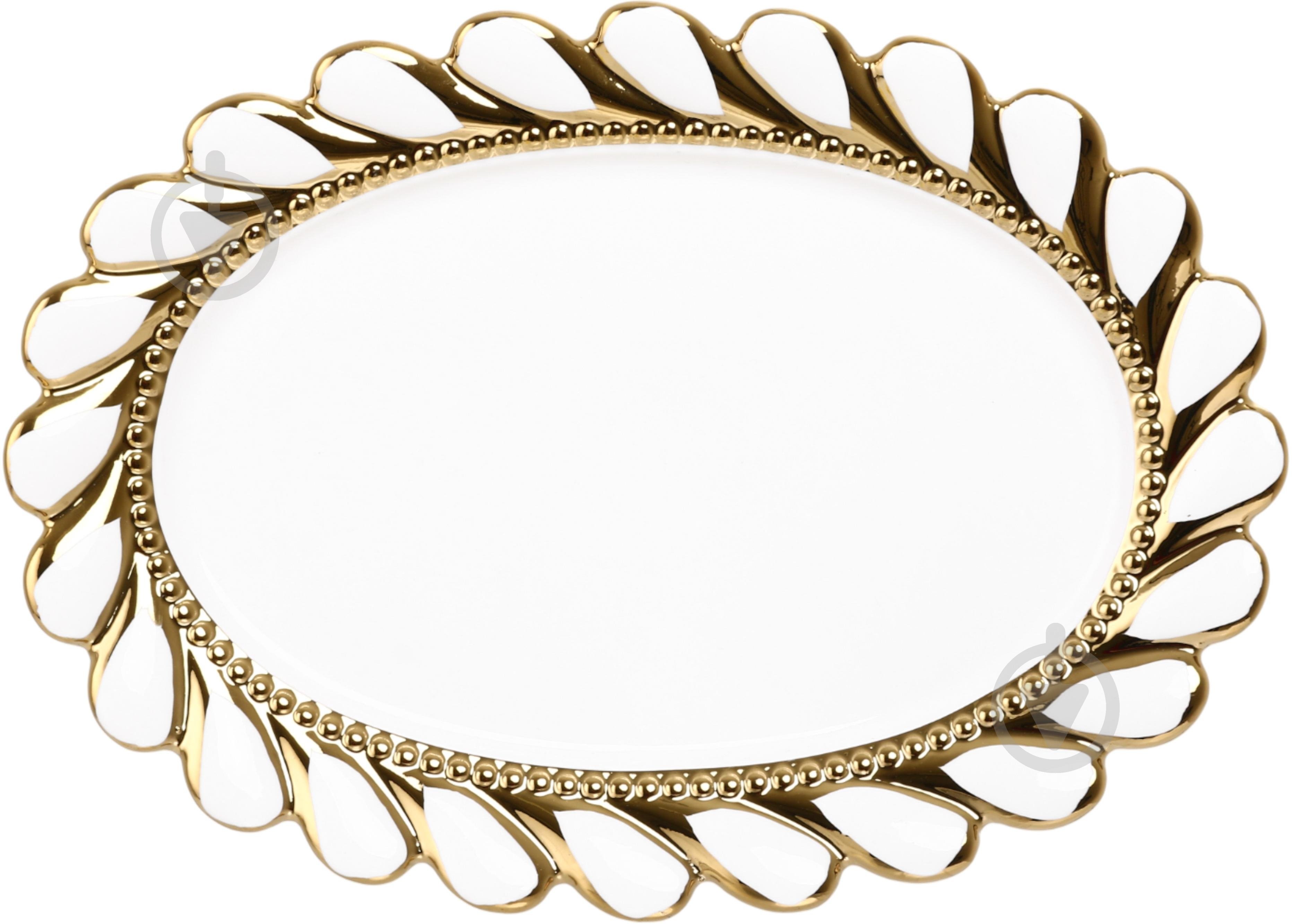 Блюдо овальное Fiora на металлической подставке Savoiardi 30х21,5х3 см фарфор - фото 2 Блюдо овальное Fiora на металлической подставке Savoiardi 30х21,5х3 см фарфор - фото 2