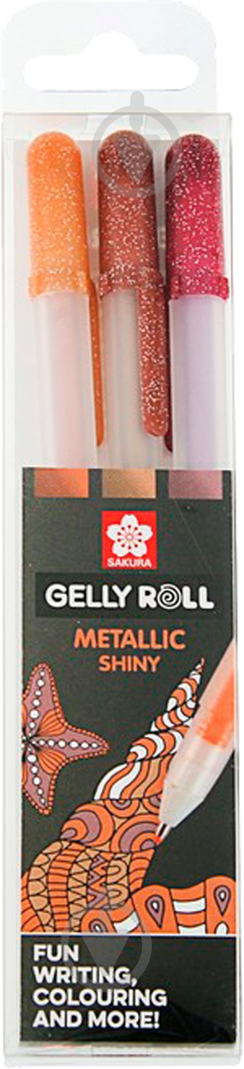 Набір ручок гелевих Sakura METALLIC SHINY 3 кольори POXPGBMET3D - фото 1