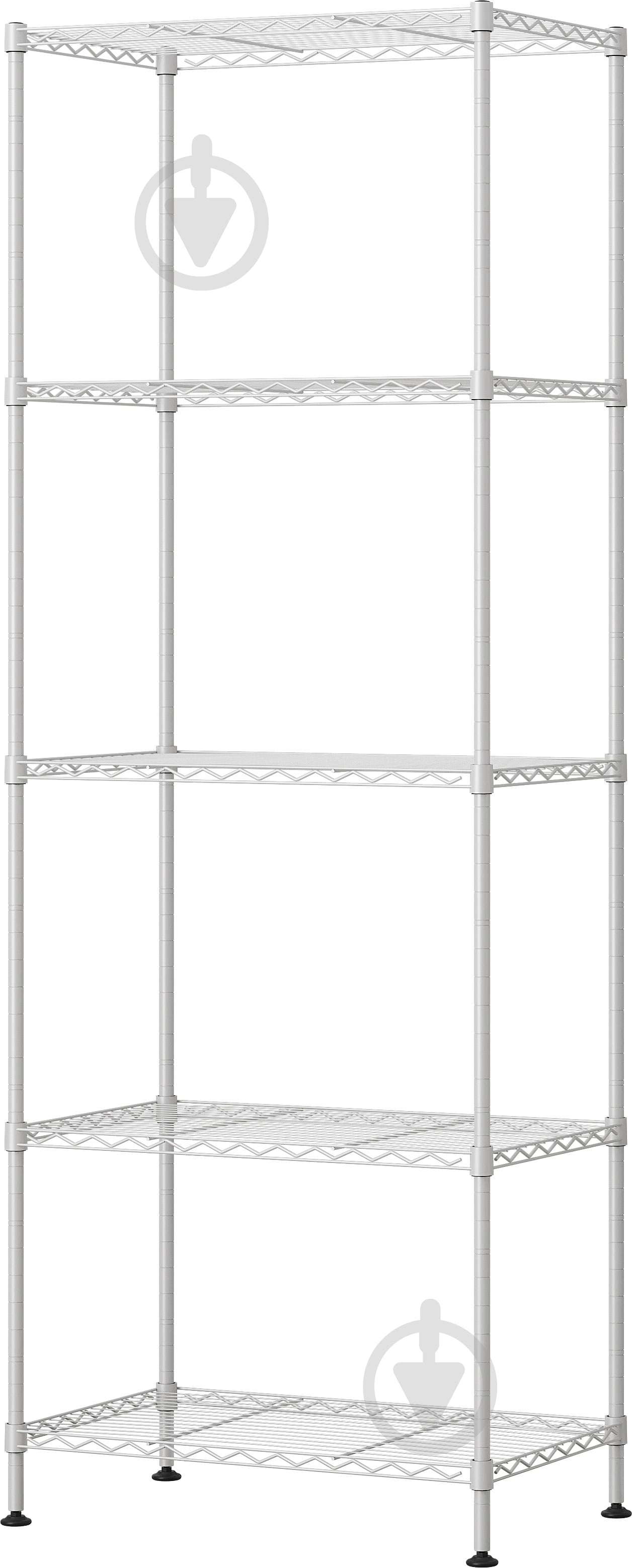 Стелаж 1500x500x300 мм PROзапас Дротяні білий метал полиці 5 шт. фарбований - фото 1