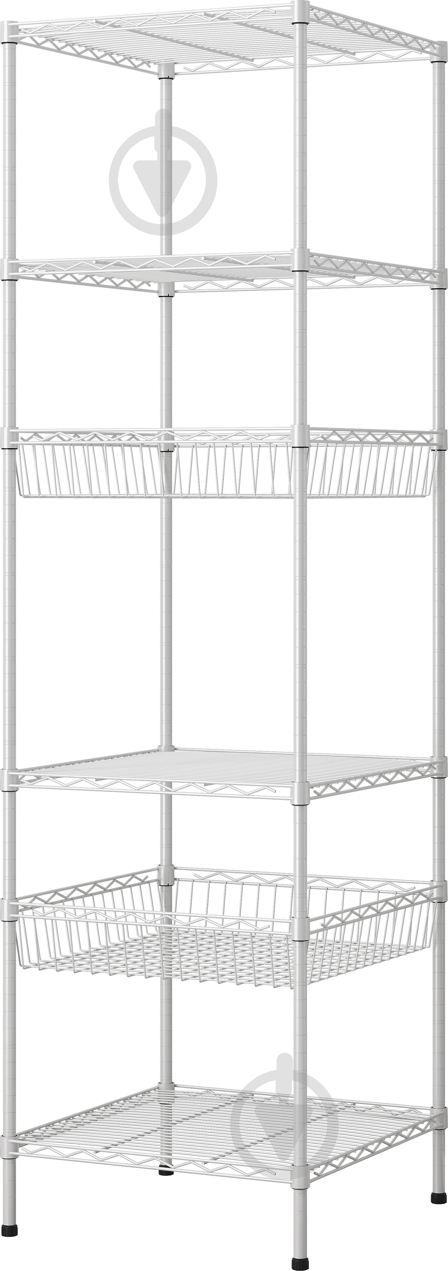 Стеллаж 1800x510x510 мм PROзапас Проволочные белый металл полки 6 шт. крашенный - фото 1 Стеллаж 1800x510x510 мм PROзапас Проволочные белый металл полки 6 шт. крашенный - фото 1