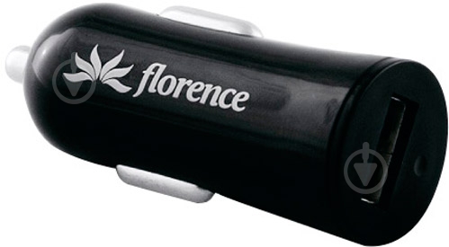 Зарядний пристрій у машину Florence USB Black CC12-USB - фото 1