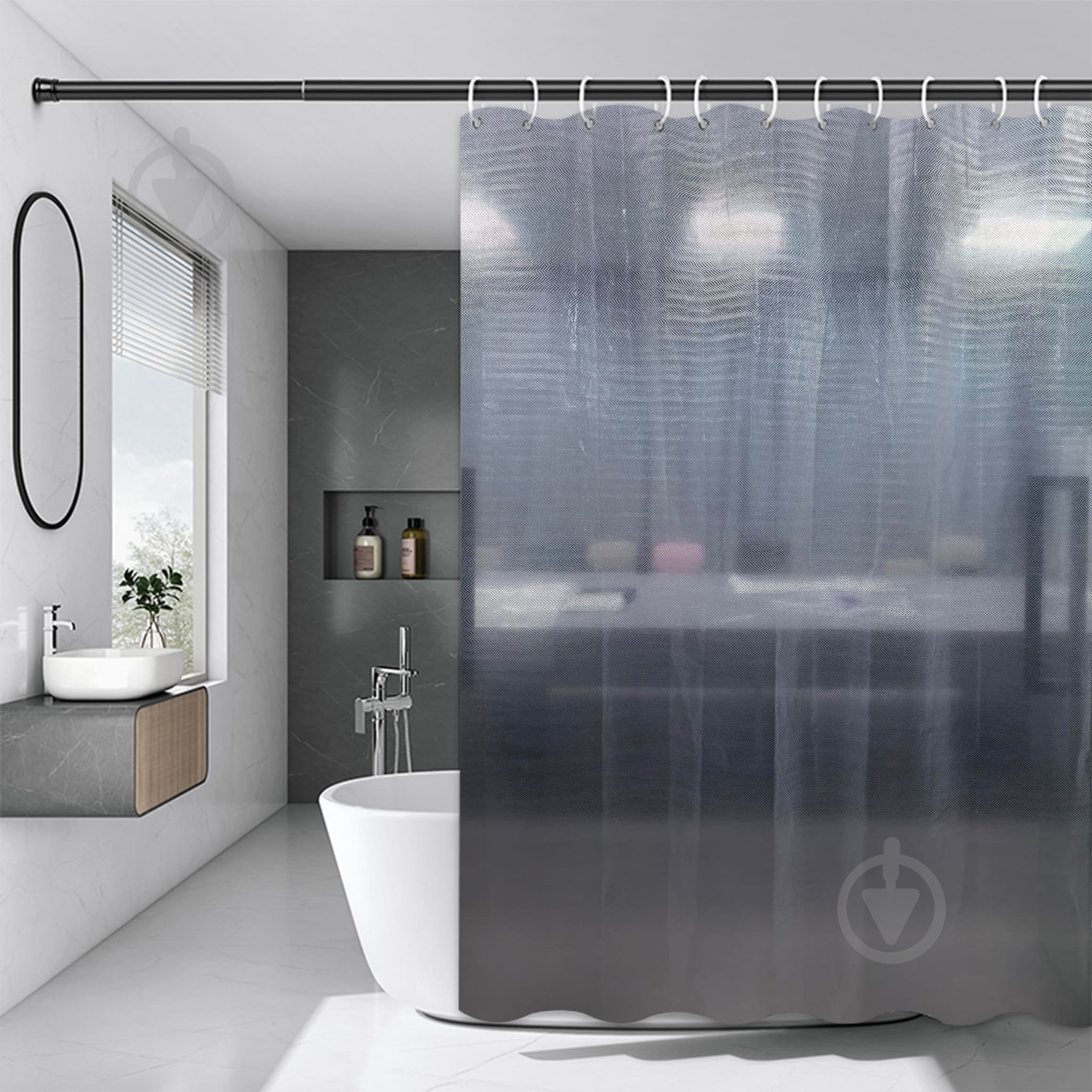Шторка для ванни Rapal 3D Mirrow, 180х180 см - фото 1 Шторка для ванни Rapal 3D Mirrow, 180х180 см - фото 1