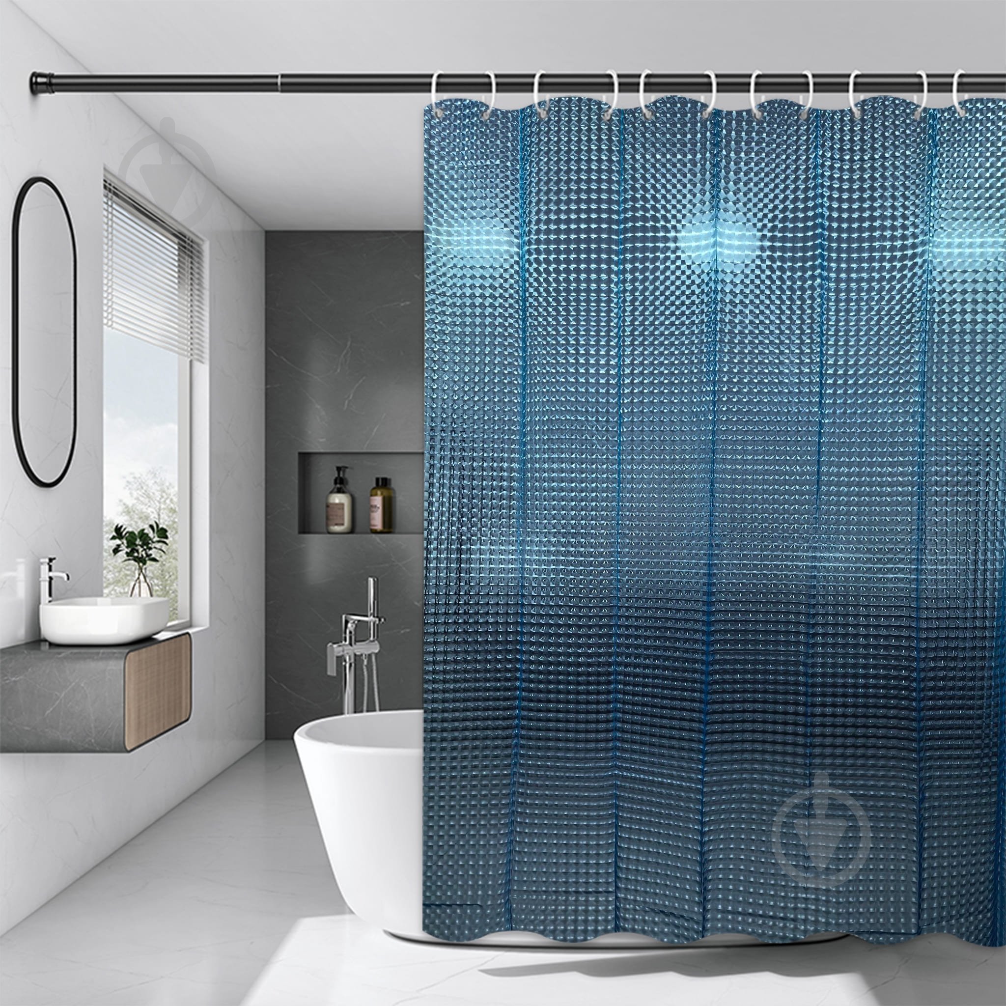 Шторка для ванни Rapal 3D Sky, 180х180 см - фото 1 Шторка для ванни Rapal 3D Sky, 180х180 см - фото 1