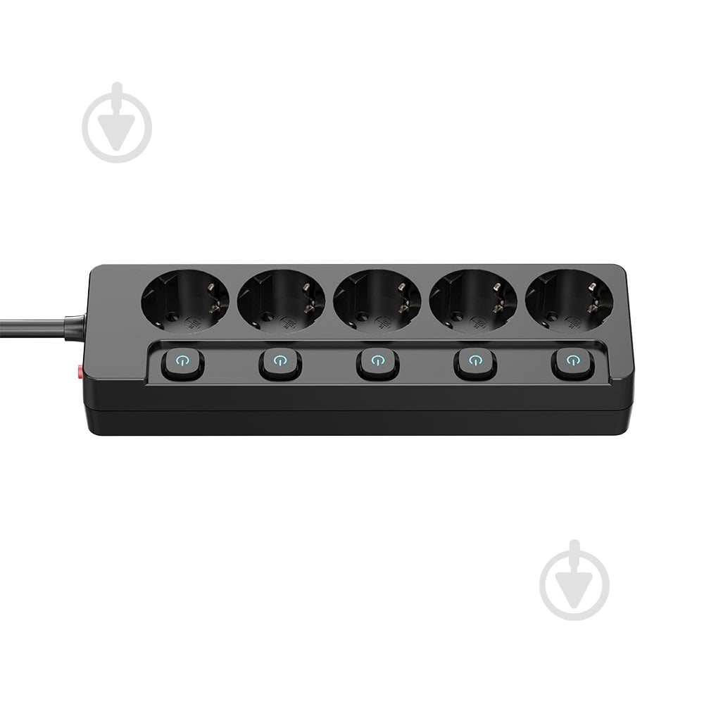 Мережевий фільтр ColorWay із заземленням 5 гн. чорний 2 м CW-PSEA52SBK - фото 4