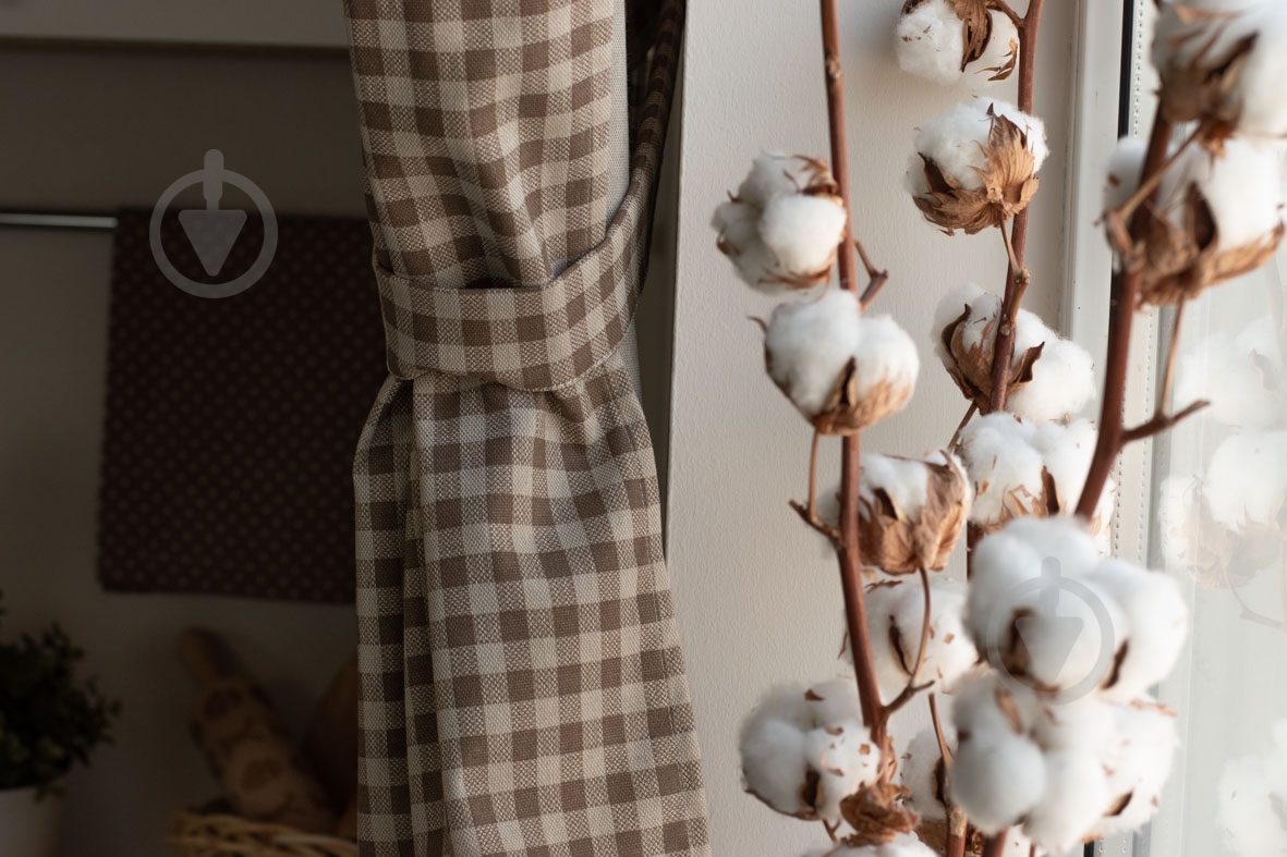 Штора Lucy бежевая клетка - фото 3 Штора Lucy бежевая клетка - фото 3