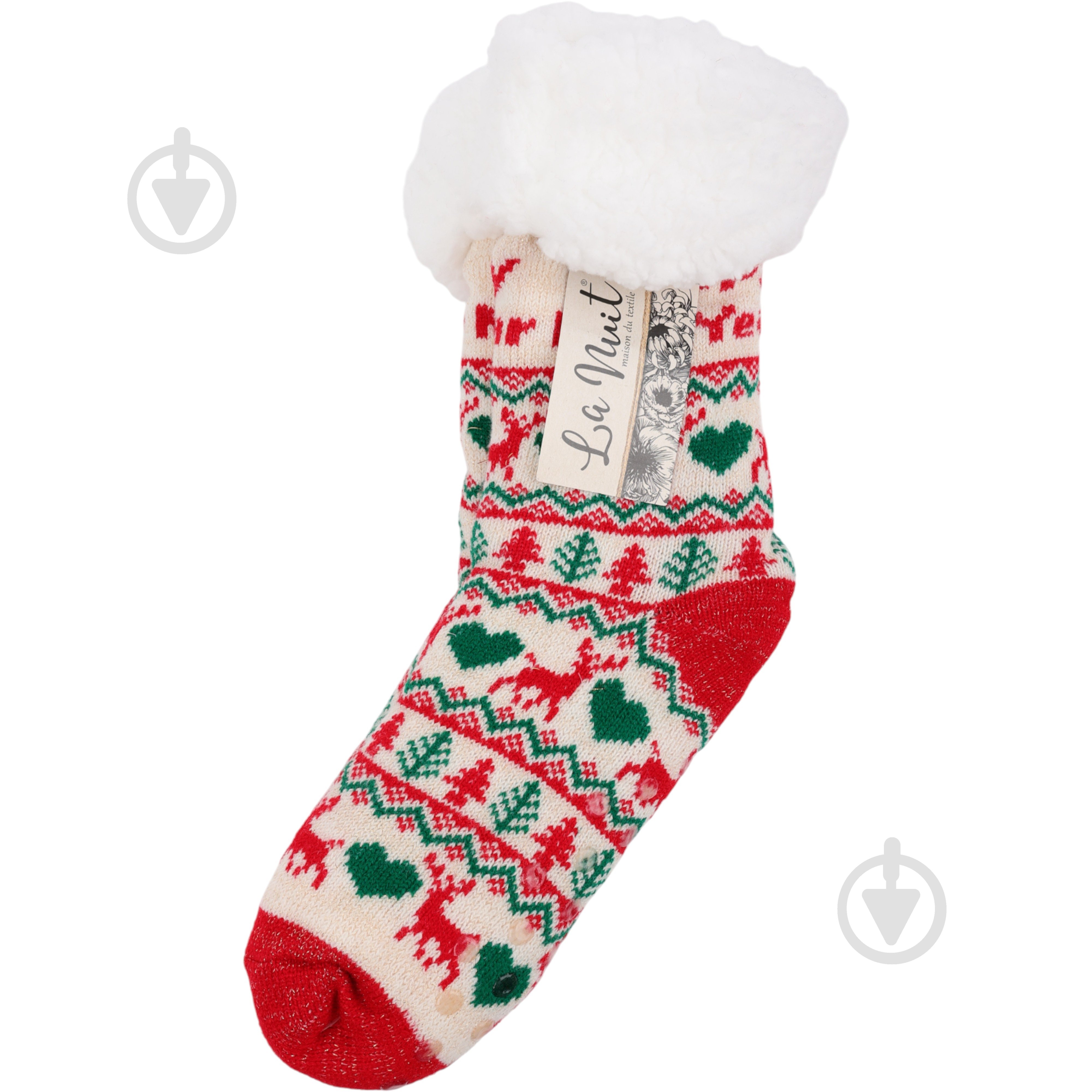 Шкарпетки жіночі La Nuit Home New Year р.one size білий 1 шт. - фото 2 Шкарпетки жіночі La Nuit Home New Year р.one size білий 1 шт. - фото 2