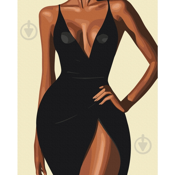 Картина за номерами Магія чорної сукні 40х50 см Brushme - фото 1 Картина за номерами Магія чорної сукні 40х50 см Brushme - фото 1