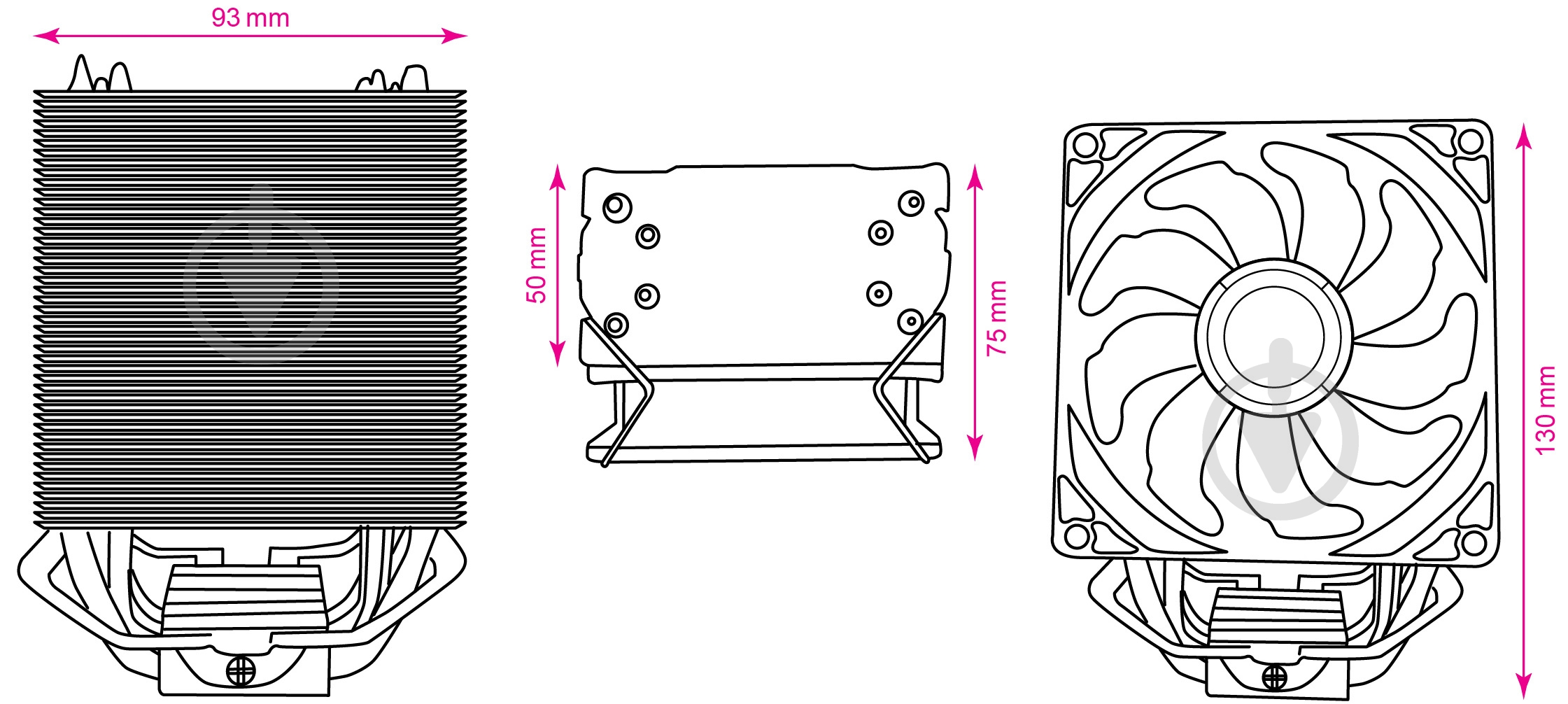 Процесорний кулер 2E Gaming AIR COOL (AC90D4-RGB) RGB - фото 6