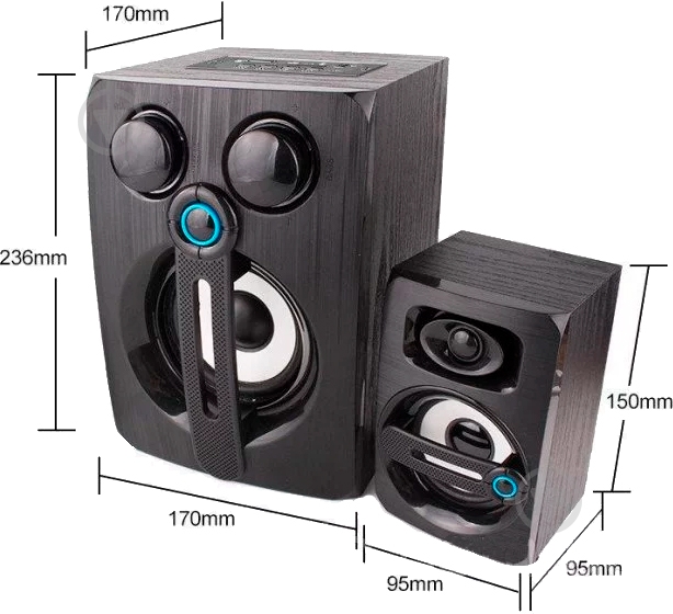 Акустическая система Kisonli TM-9000A/23437 2.1 black - фото 6