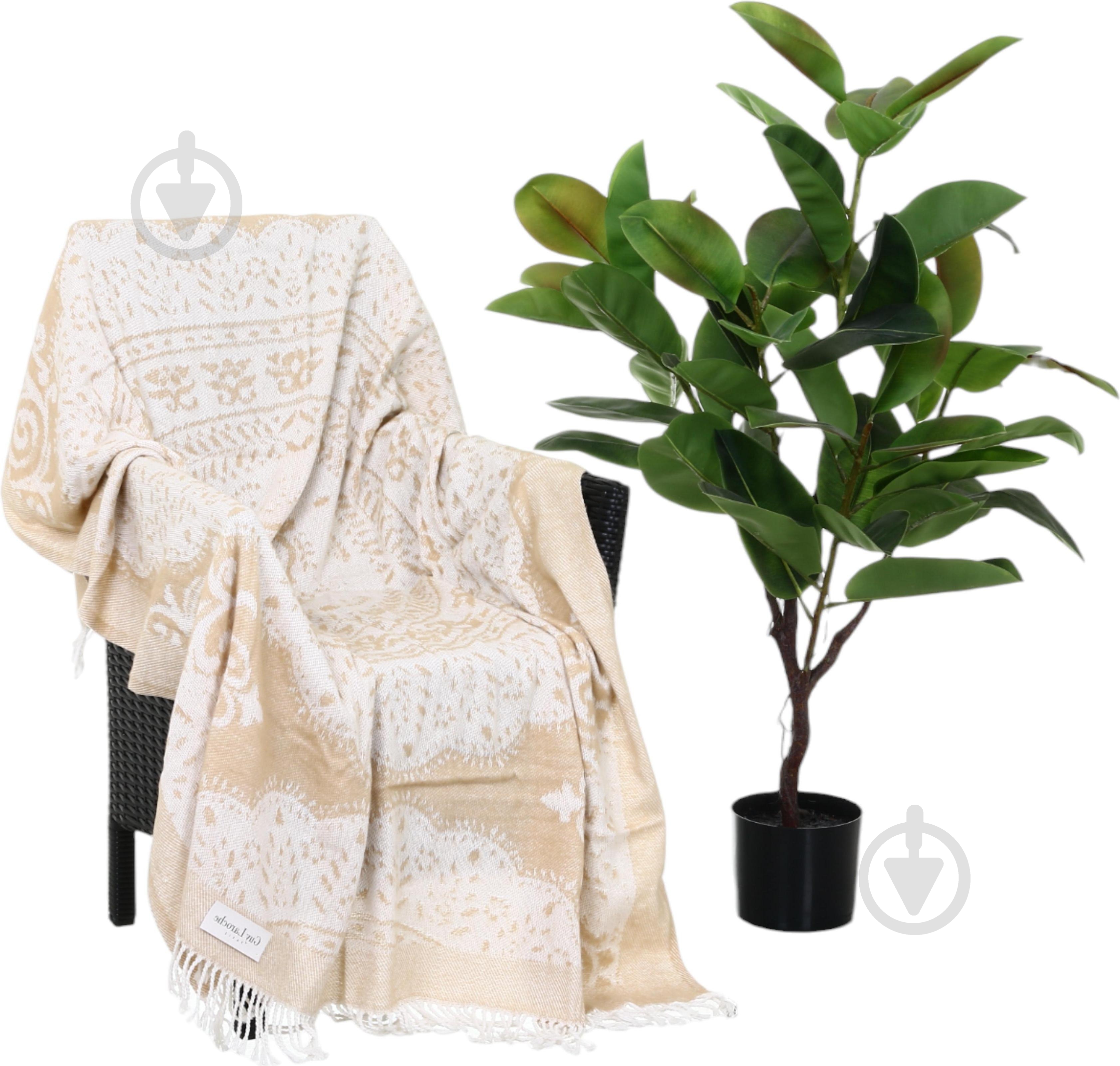 Плед Narbonne beige 130x170 см бежево-білий Guy Laroche Paris - фото 1 Плед Narbonne beige 130x170 см бежево-білий Guy Laroche Paris - фото 1