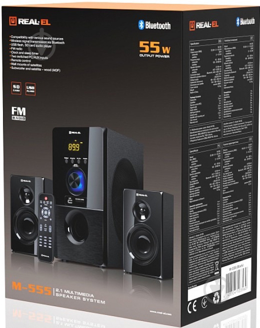Акустична система Real-el M-555 2.1 black EL121300013 - фото 7