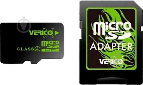 Карта памяти Verico MicroSDHC 32GB Class 4+SD adapter - фото 1