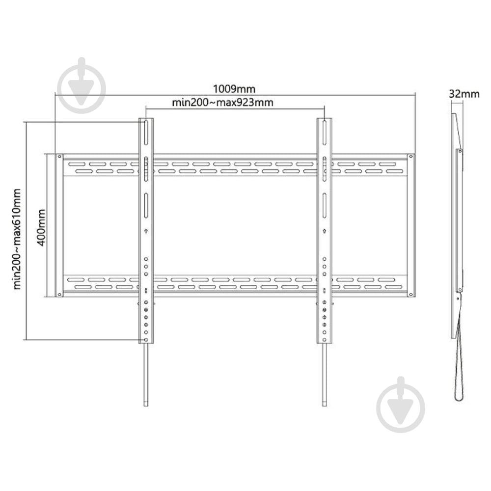 Кронштейн iTech PLB-100 фиксированные 60"-100" черный - фото 8