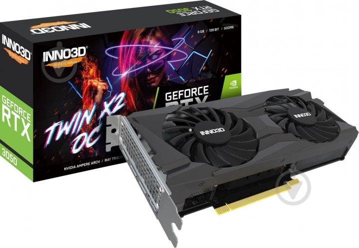 Відеокарта Inno3D GeForce RTX 3050 Twin X2 8GB GDDR6 128bit (N30502-08D6-1190VA42) - фото 2 Відеокарта Inno3D GeForce RTX 3050 Twin X2 8GB GDDR6 128bit (N30502-08D6-1190VA42) - фото 2