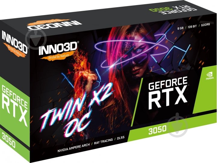 Відеокарта Inno3D GeForce RTX 3050 Twin X2 8GB GDDR6 128bit (N30502-08D6-1190VA42) - фото 1 Відеокарта Inno3D GeForce RTX 3050 Twin X2 8GB GDDR6 128bit (N30502-08D6-1190VA42) - фото 1