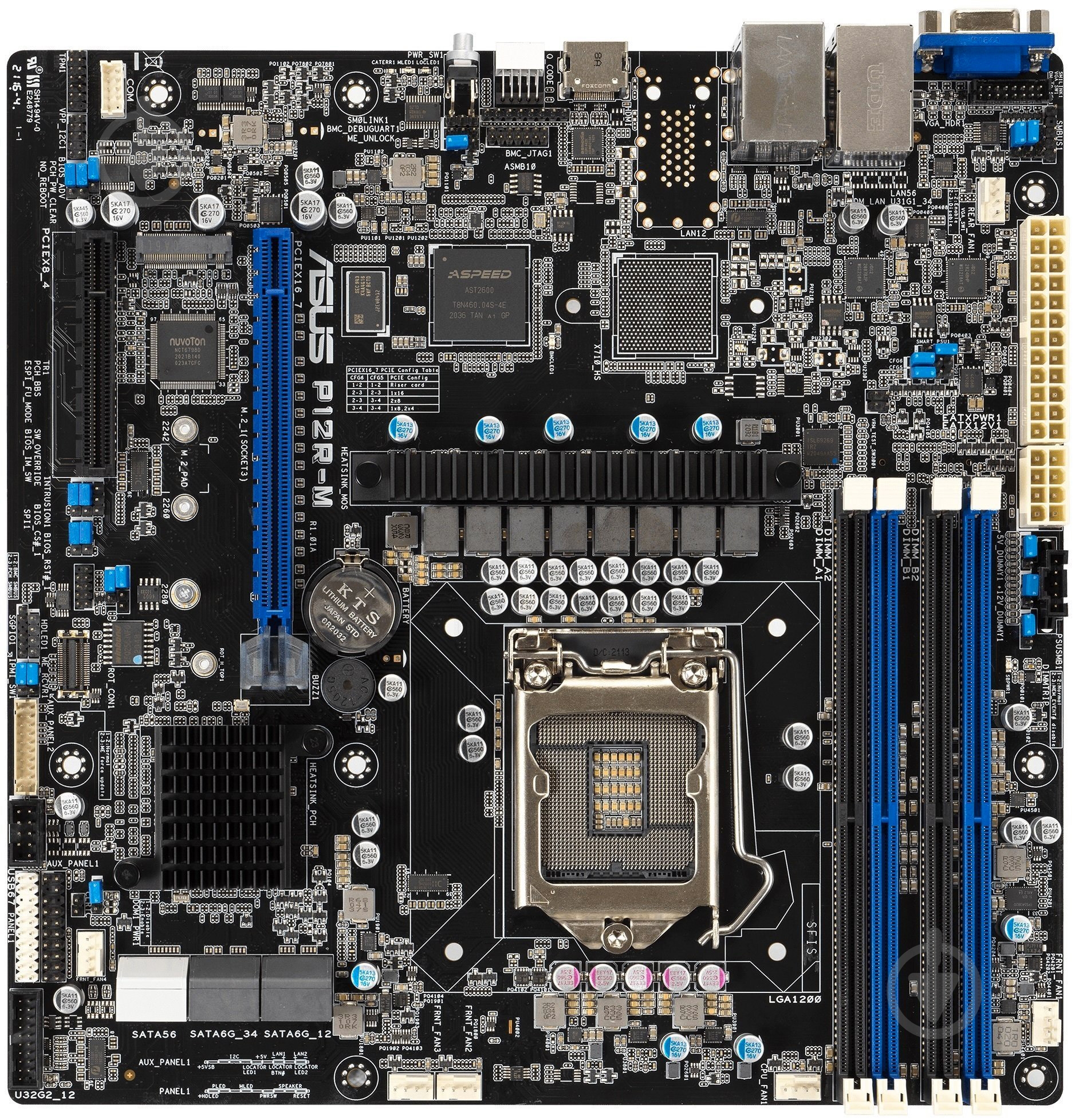Серверная материнская плата Asus P12R-M (Socket 1200, micro ATX) - фото 1
