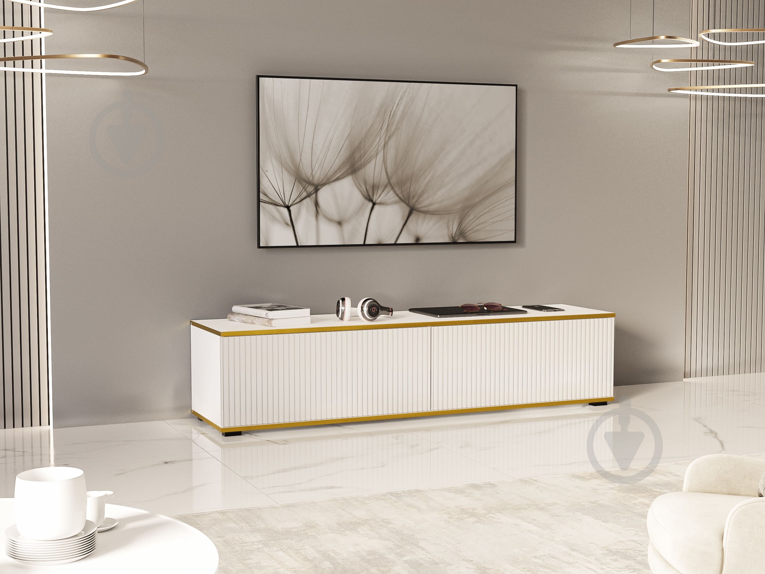 Тумба под ТВ Infinity LUX 1600x350x400 мм белый - фото 3 Тумба под ТВ Infinity LUX 1600x350x400 мм белый - фото 3