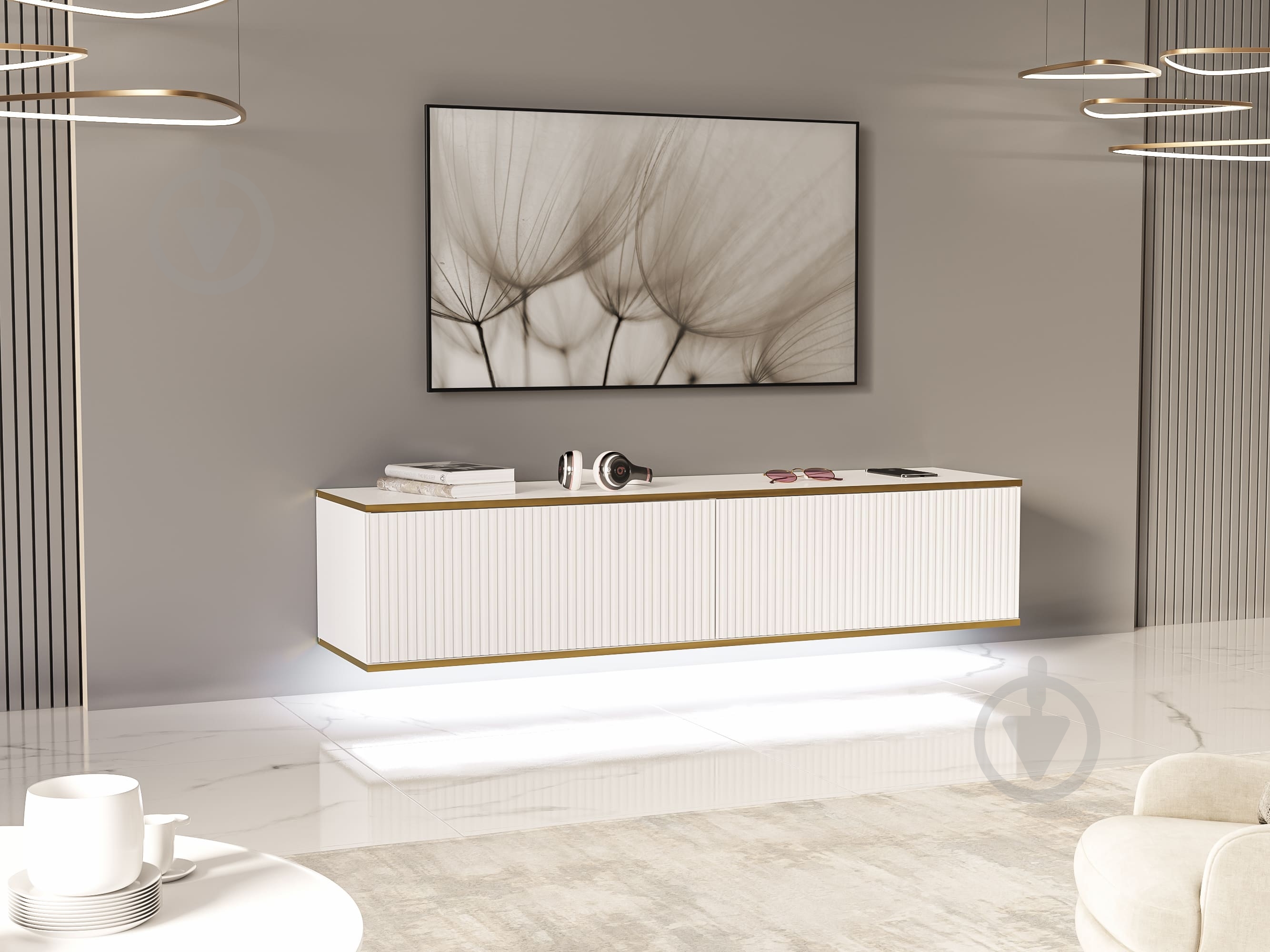 Тумба под ТВ Infinity LUX 1600x350x400 мм белый - фото 2 Тумба под ТВ Infinity LUX 1600x350x400 мм белый - фото 2