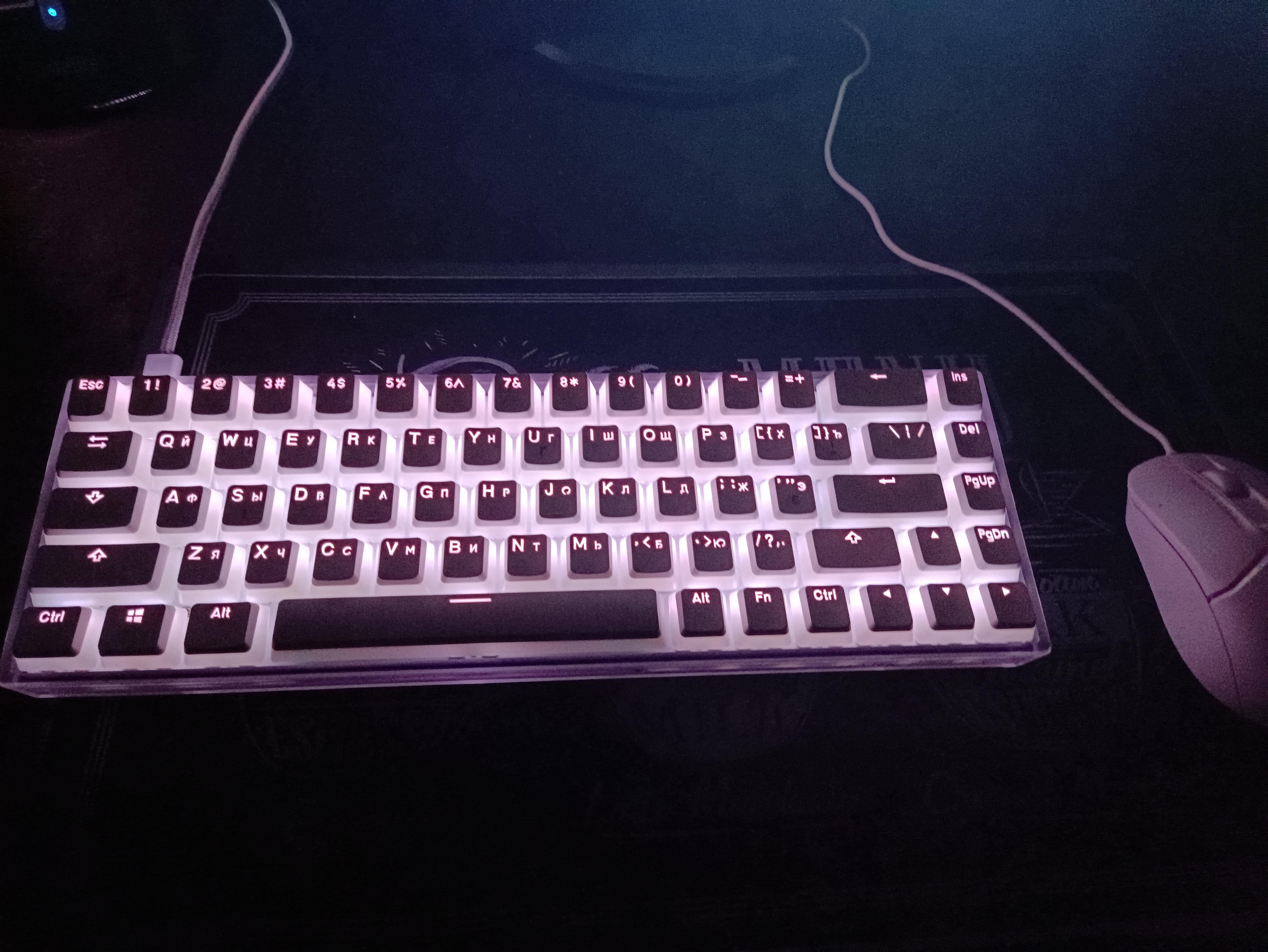 Клавіатура ігрова Dark Project KD87A PBT Optical G3ms Sapphire (DP-KD-87A-105210-GMT) white у реальних умовах використання від користувача Женя.