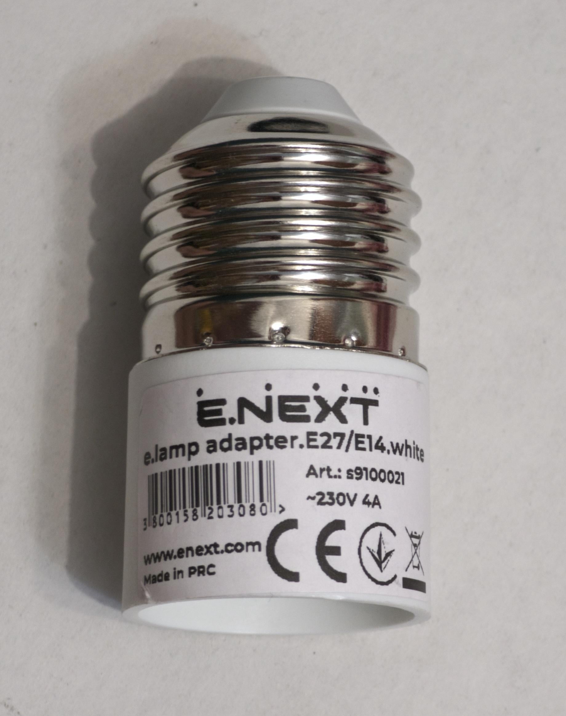 Патрон-переходник E.NEXT винтовой Е27-Е14 пластик белый s9100021 в реальных условиях использования от пользователя Літо.