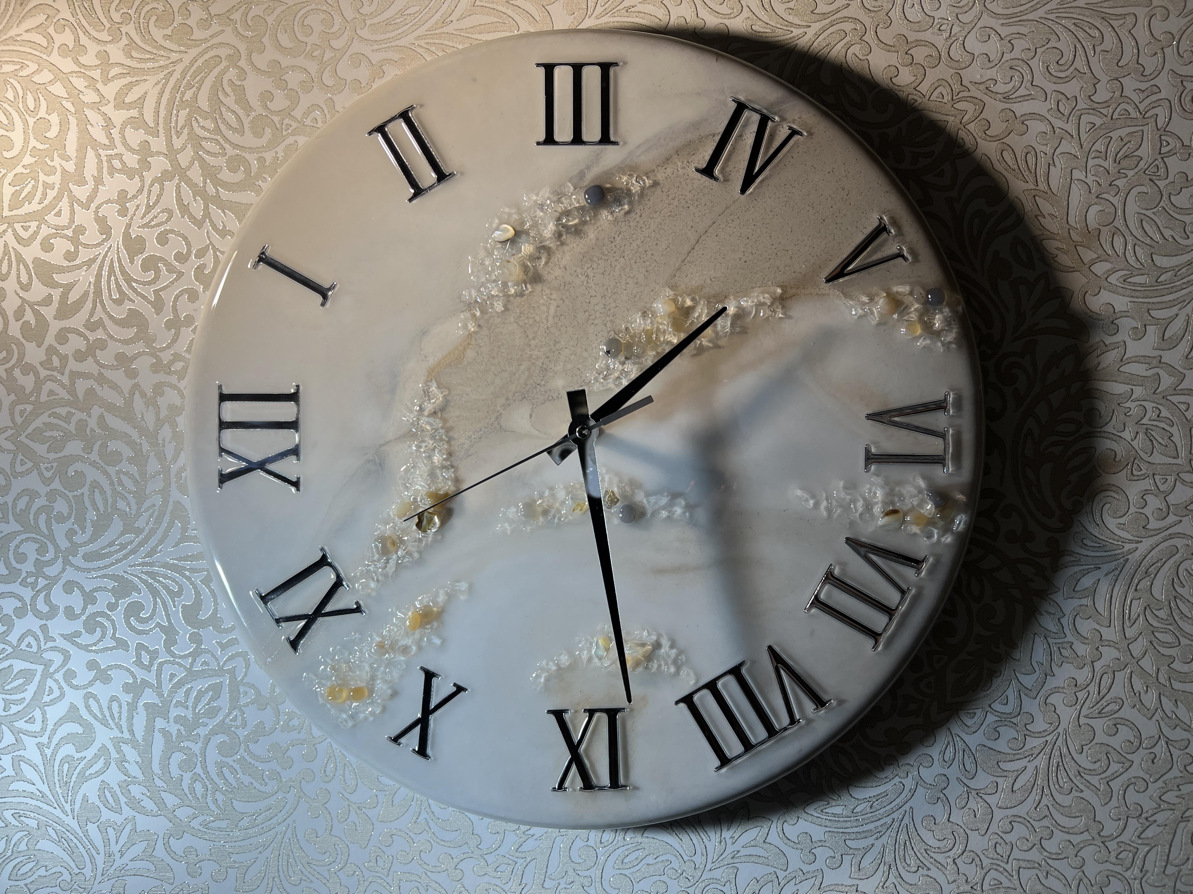 Годинник настінний круглий з епоксидної смоли EPOXY M163 40x40 см у реальних умовах використання від покупця Таміла.