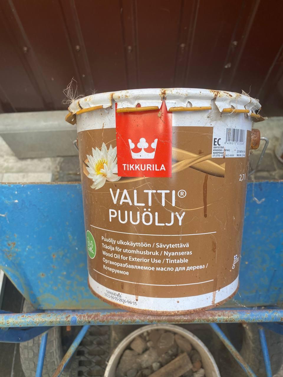 Олива TIKKURILA Valtti масло безбарвний 9 л у реальних умовах використання від користувача Алексей.