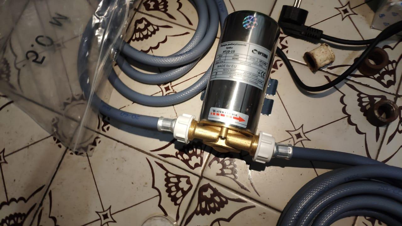 Насос для підвищення тиску Optima PT10-10 нержавіючий корпус у реальних умовах використання від покупця Микола.