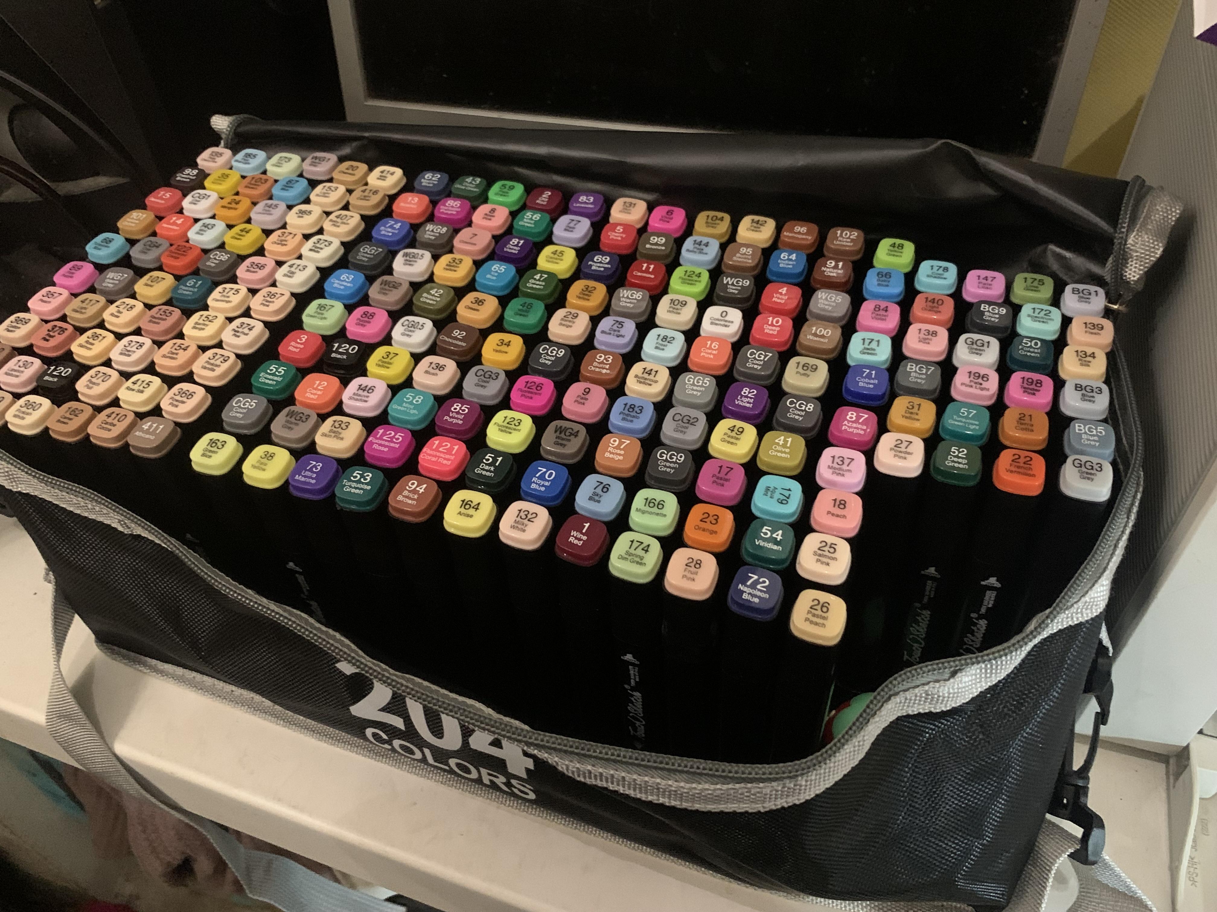 Набір скетч-маркерів для малювання Touch двосторонні 204 шт. (13474) у реальних умовах використання від покупця Вероніка.