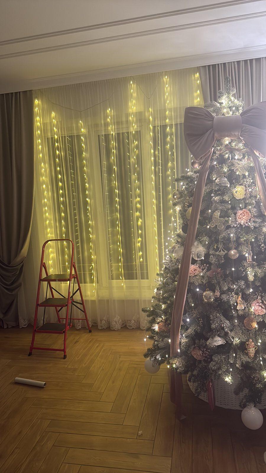 Фото: Гірлянда-штора Digital LED Водоспад з ефектом дощу 230 В 3 м Теплий Білий (ND-213-G-18), надіслане покупцем Оля Гірлянда-штора Digital LED Водоспад з ефектом дощу 230 В 3 м Теплий Білий (ND-213-G-18) у реальних умовах використання від покупця Оля.