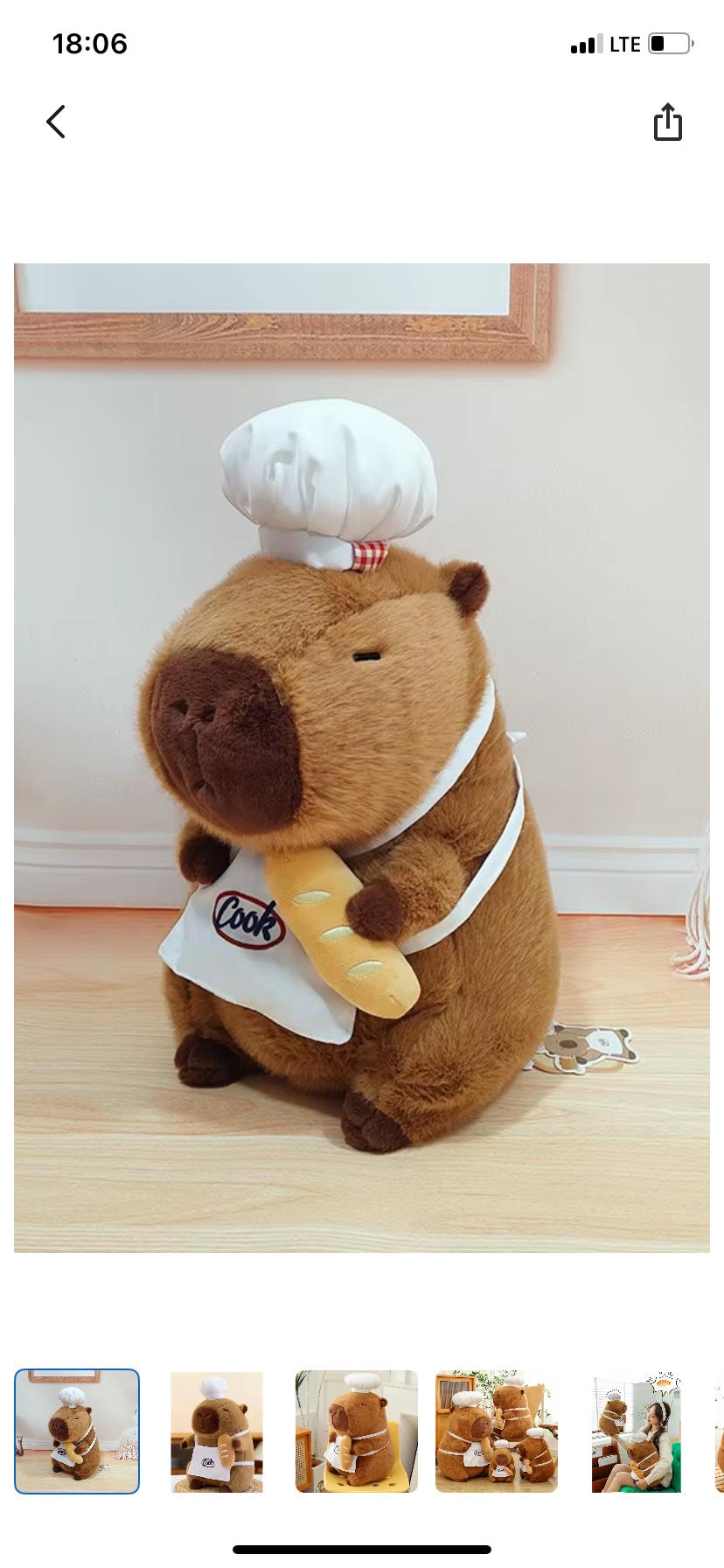 Мягкая игрушка плюшевая капибара Повар с аксессуаром 44,5 см (2773364151) в реальных условиях использования от покупателя Михайло.