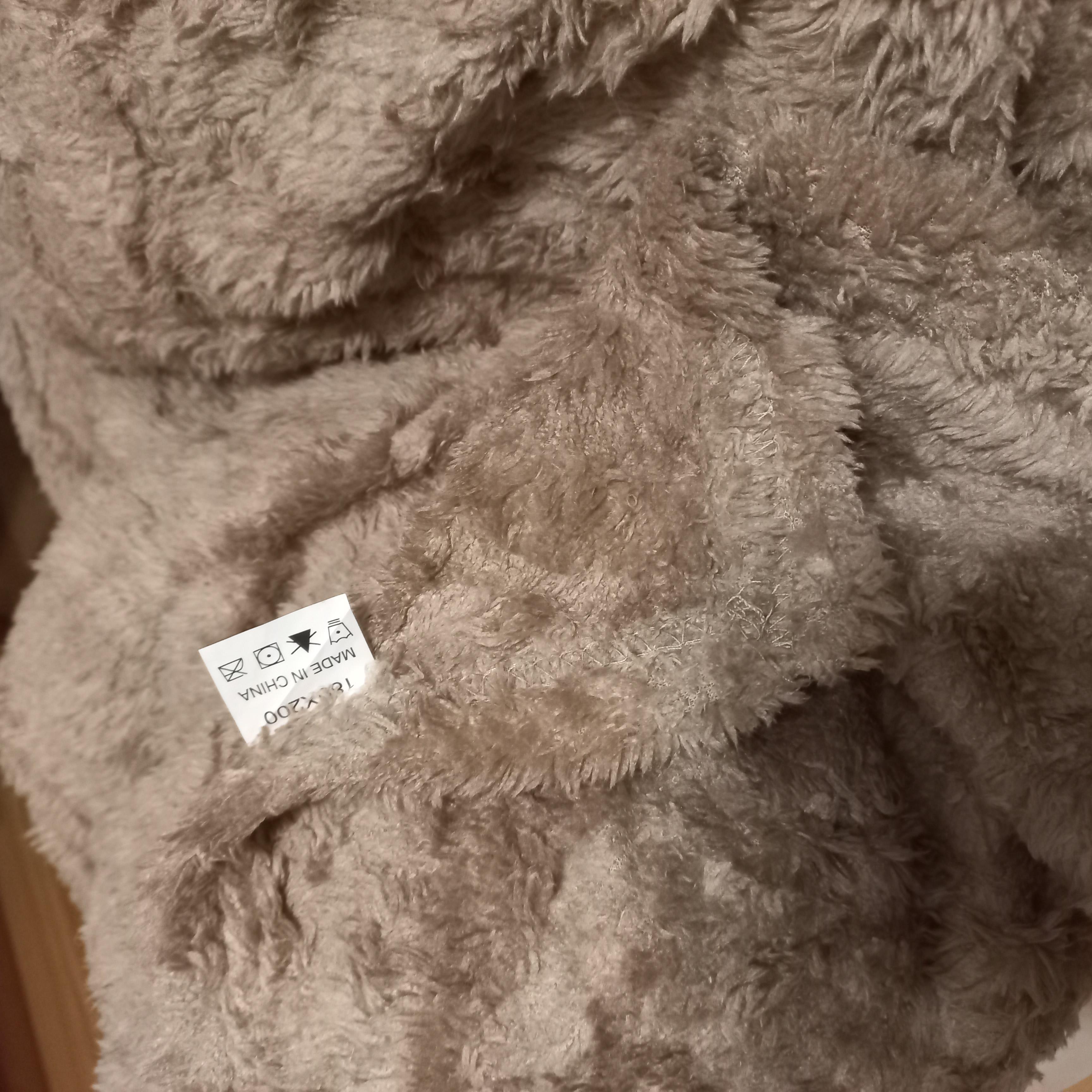 Плед пушистый Koloco Ромбик двухспальный 180х200 см Светло-коричневый (37215) в реальных условиях использования от покупателя Юлія.