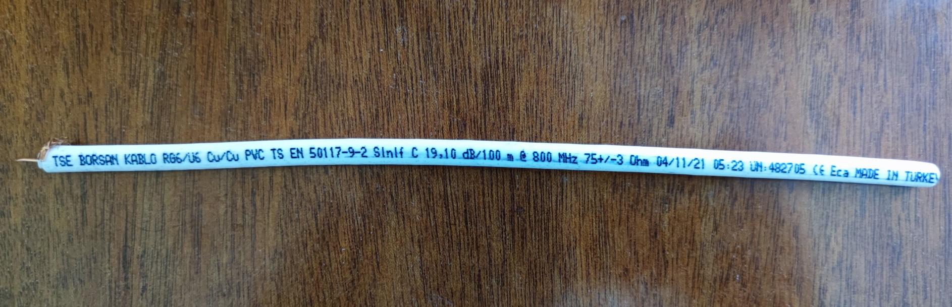 Кабель телевизионный Borsan RG-6U 1x1,01 медь в реальных условиях использования от покупателя Юрій.