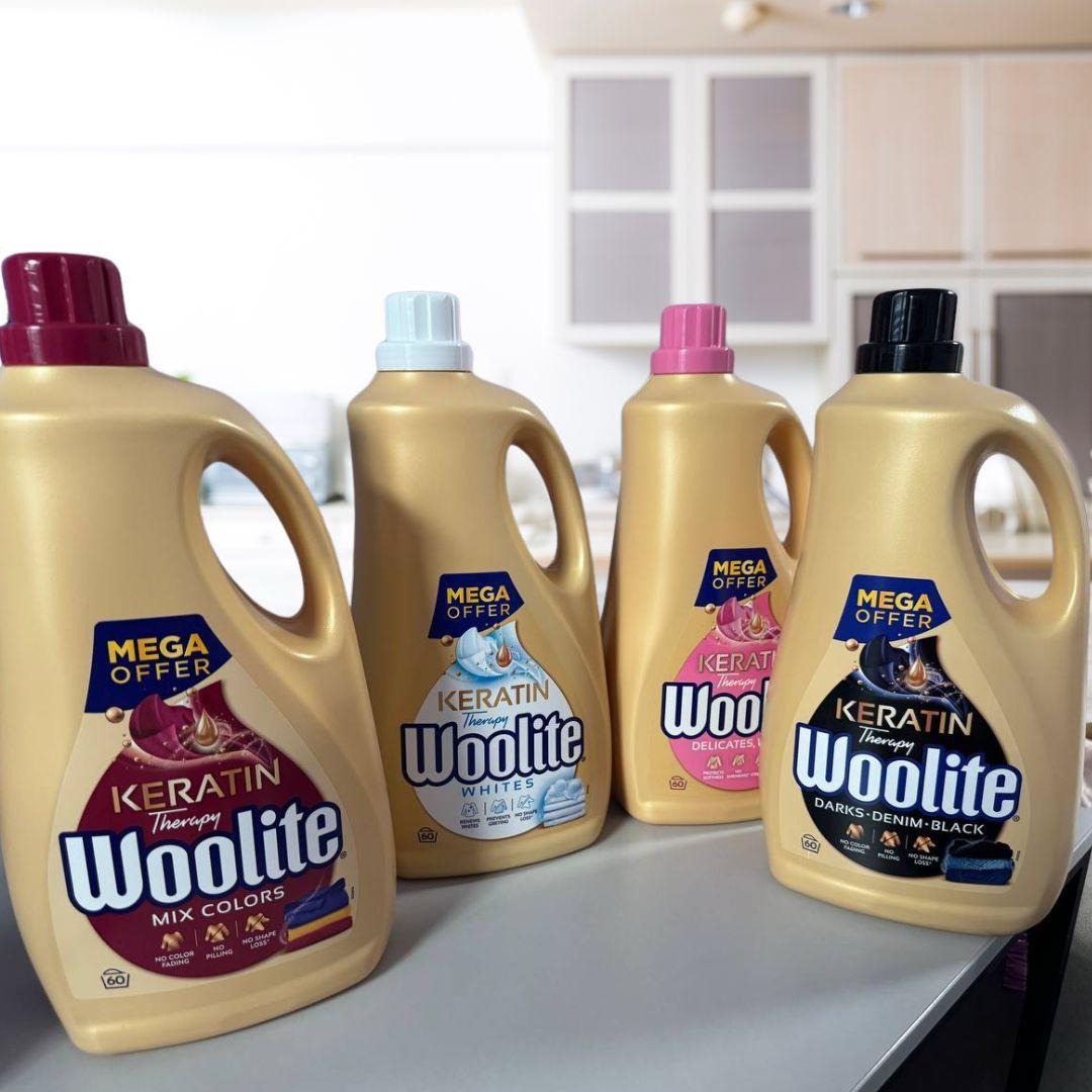 Гель для машинного та ручного прання Woolite для кольорових тканин з кератином 3,6 л у реальних умовах використання від користувача Аліна.