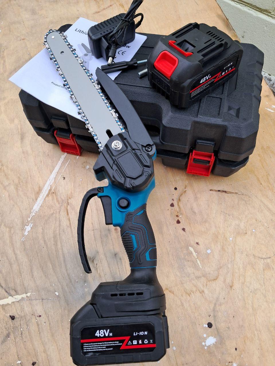 Електропила міні 48V з 2-ма акумуляторами в кейсі (FY-48V) у реальних умовах використання від покупця Анастасія.