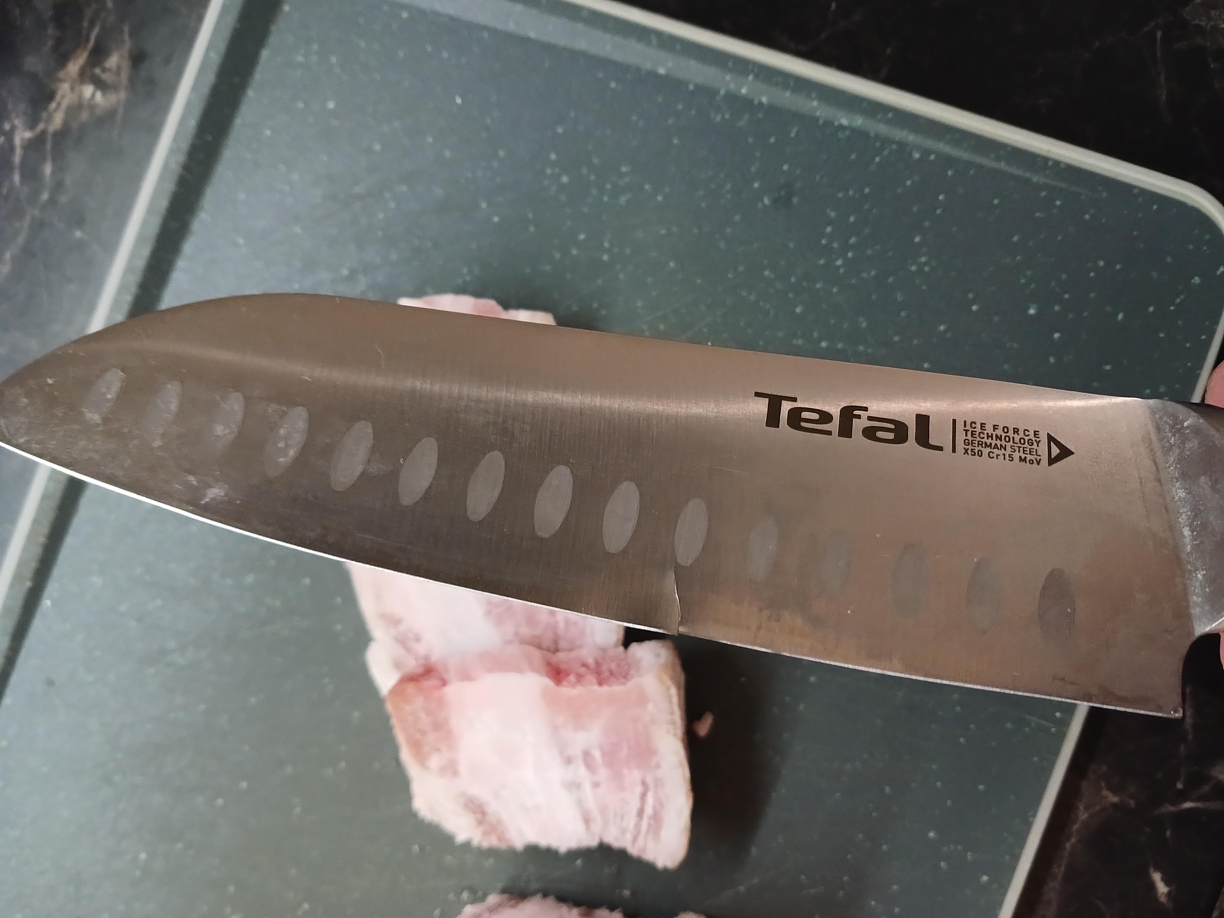 Ніж сантоку Tefal Ice Force 18 см K2320614 у реальних умовах використання від користувача Токовенко.