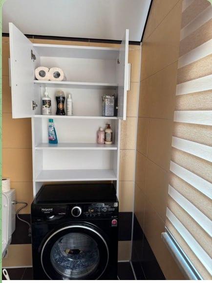 Тумба под стиральную машину в ванную GT-107 640x250x1900 мм Белый в реальных условиях использования от пользователя Вікторія.