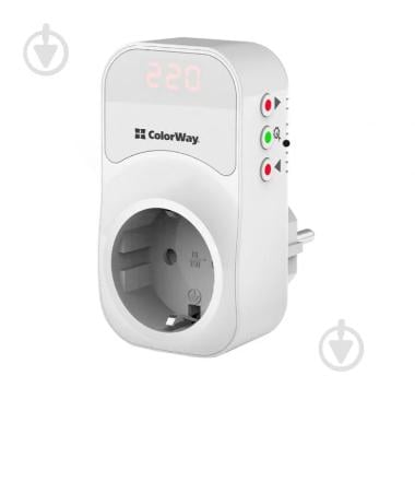 Реле напруги на розетці ColorWay (16A/3680W) 150V-210V/230V-280V DS1 white CW-VR16-01D у реальних умовах використання від покупця Валерий.