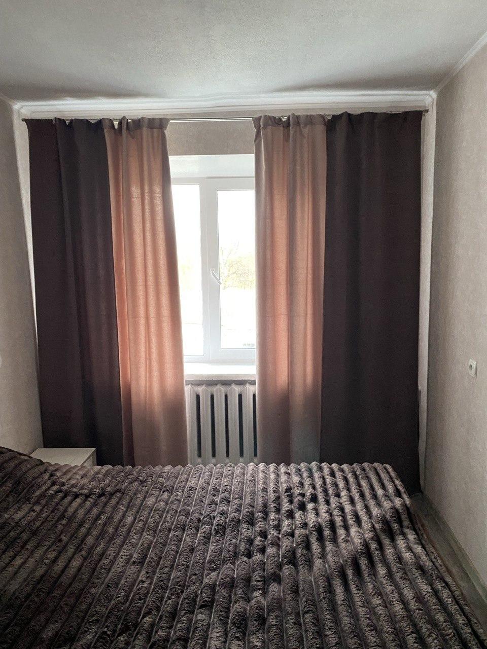 Комплект штор два кольори Lux Portiery Мікровелюр Шоколадно-коричневий/Бежевий 150x265 см 2 шт. (TDC 23226) у реальних умовах використання від покупця Вікторія.