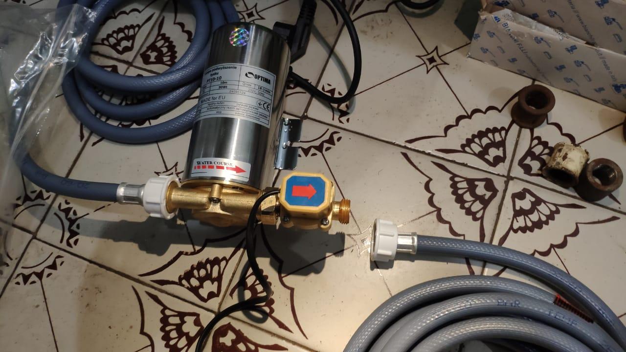 Насос для підвищення тиску Optima PT10-10 нержавіючий корпус у реальних умовах використання від покупця Микола.