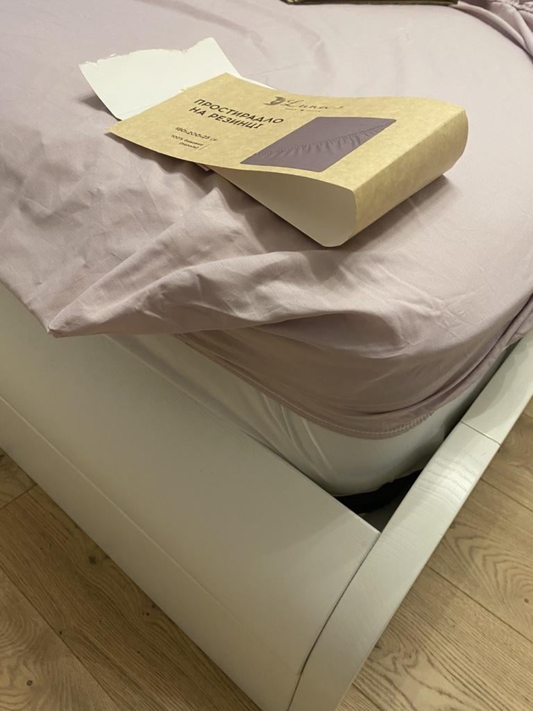 Фото: Простынь на резинке Моно 140x200 см пудровый, отправлено покупателем Ольга Простынь на резинке Моно 140x200 см пудровый в реальных условиях использования от покупателя Ольга.