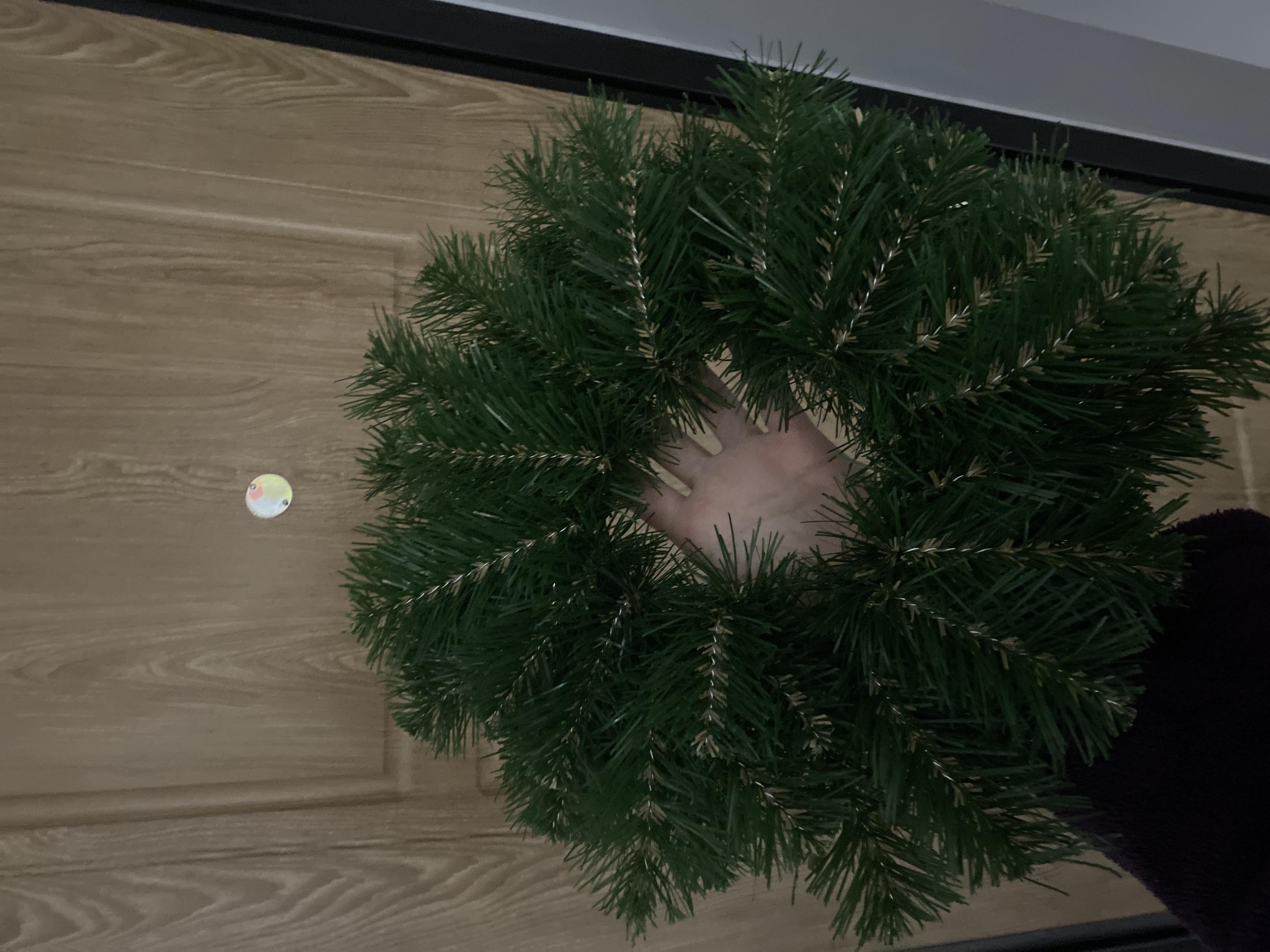 Вінок новорічний ПЛАСТМАКС d 32 см (VX 4206) у реальних умовах використання від покупця Анастасія Мороз.