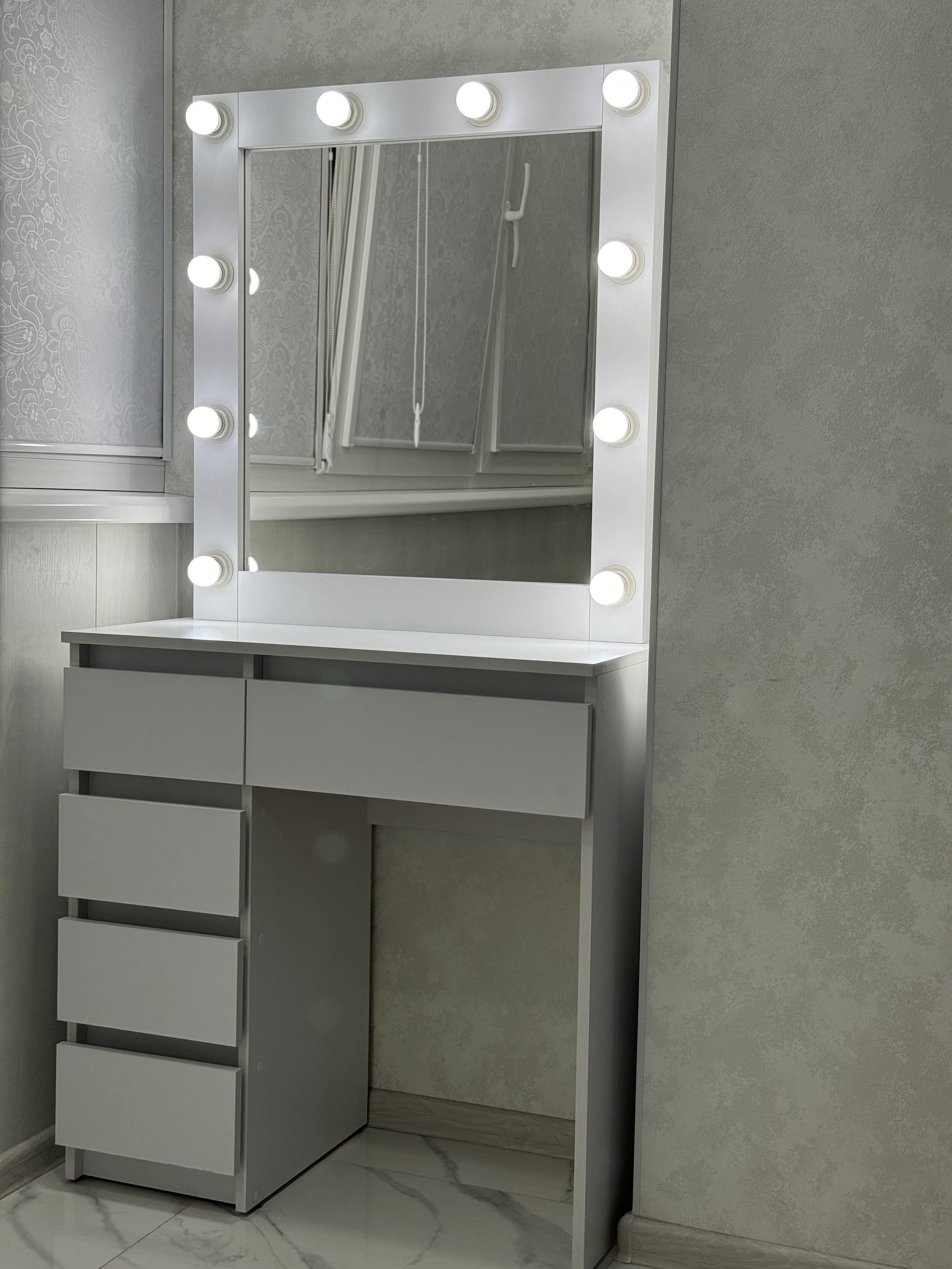 Фото: Туалетний столик із дзеркалом і тумбою Білий (MS615), надіслане покупцем Діана Туалетний столик із дзеркалом і тумбою Білий (MS615) у реальних умовах використання від покупця Діана.