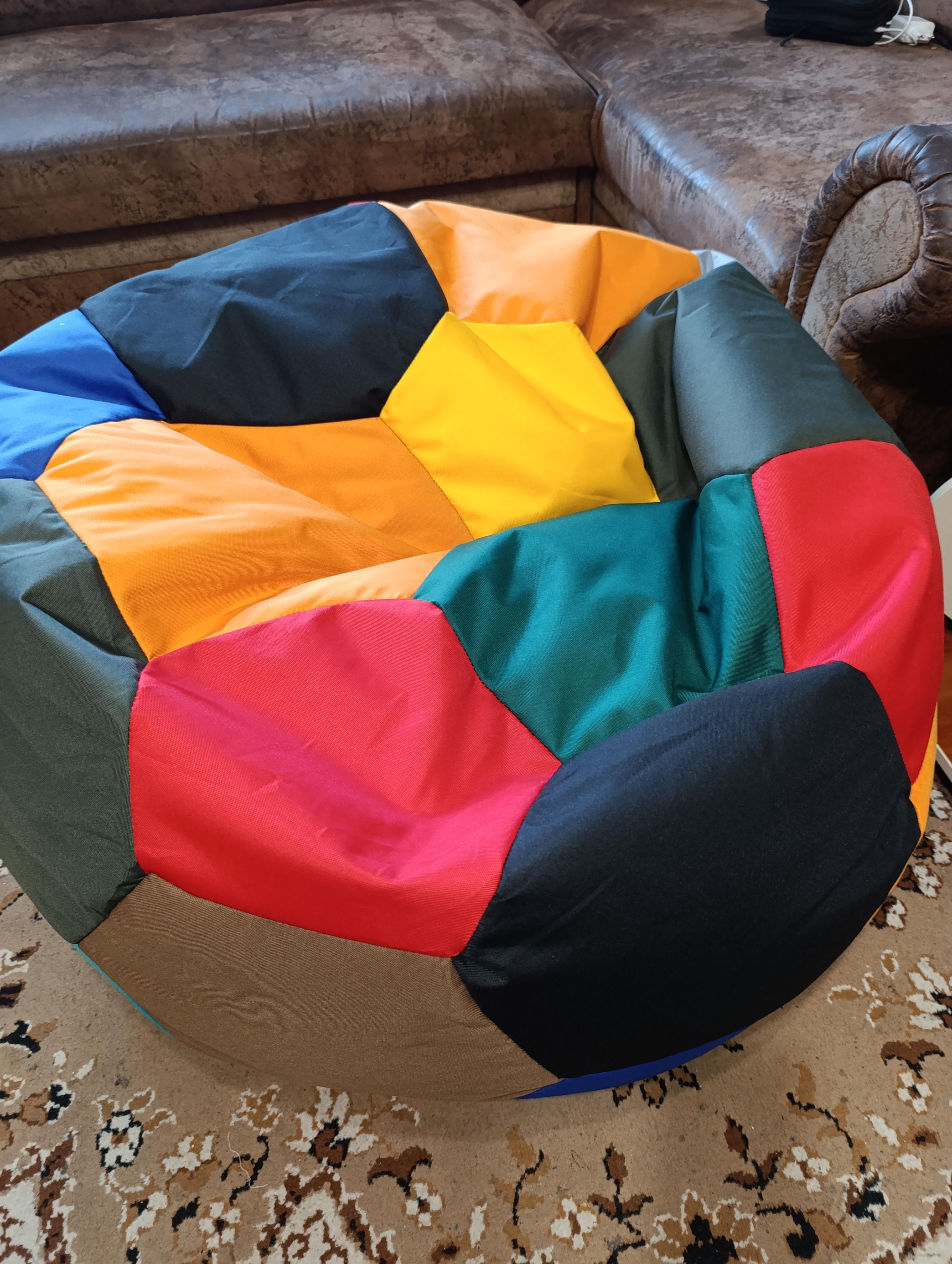 Фото: Кресло мешок SanchoBAG Мяч Шапито Оксфорд 90х90 см Разноцветный (kmm-1005-1-M-15), отправлено пользователем Юлія Кресло мешок SanchoBAG Мяч Шапито Оксфорд 90х90 см Разноцветный (kmm-1005-1-M-15) в реальных условиях использования от пользователя Юлія.