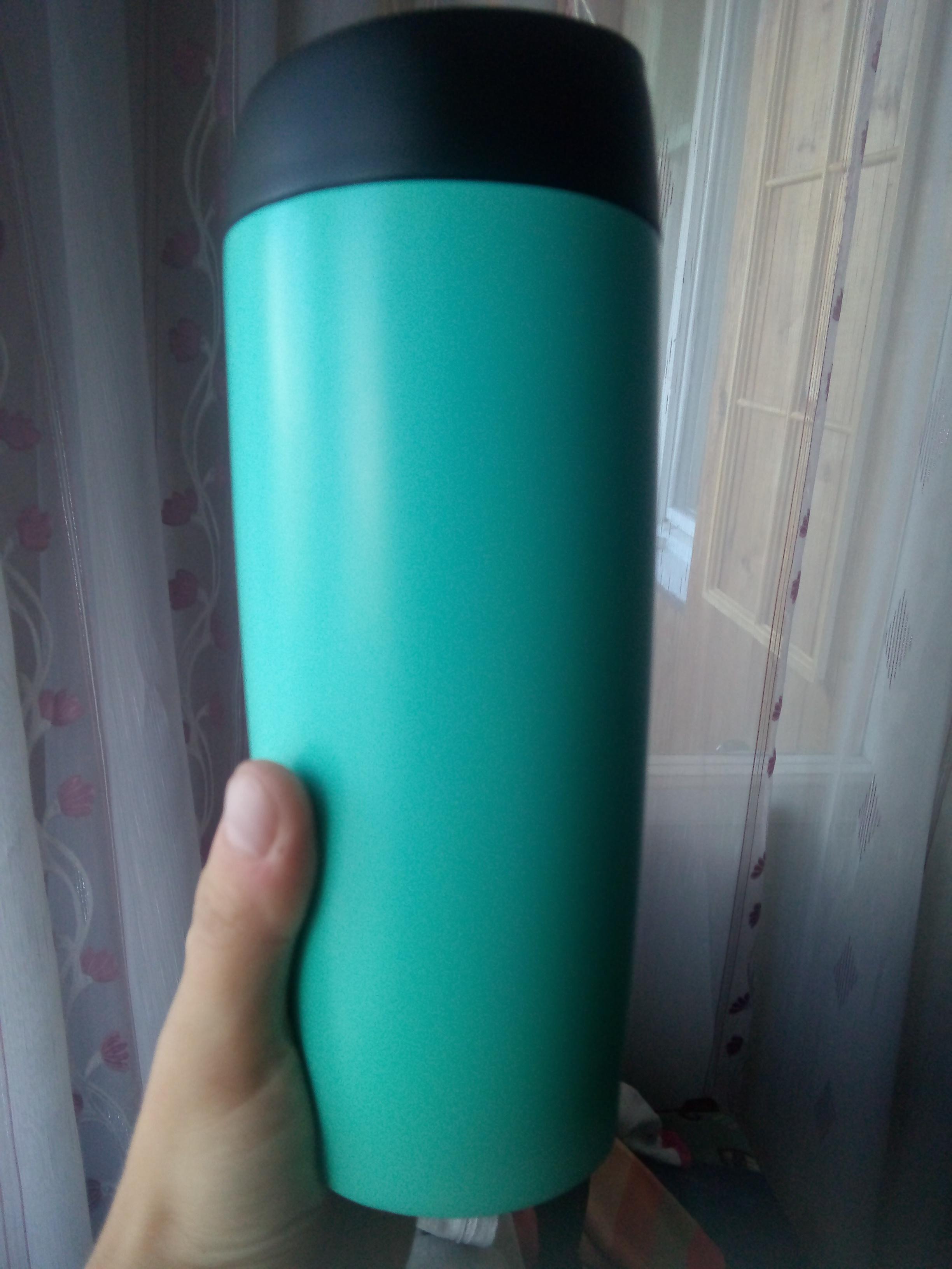 Термочашка Flamberg Green Geometry 400 мл в реальных условиях использования от покупателя Тетяна.