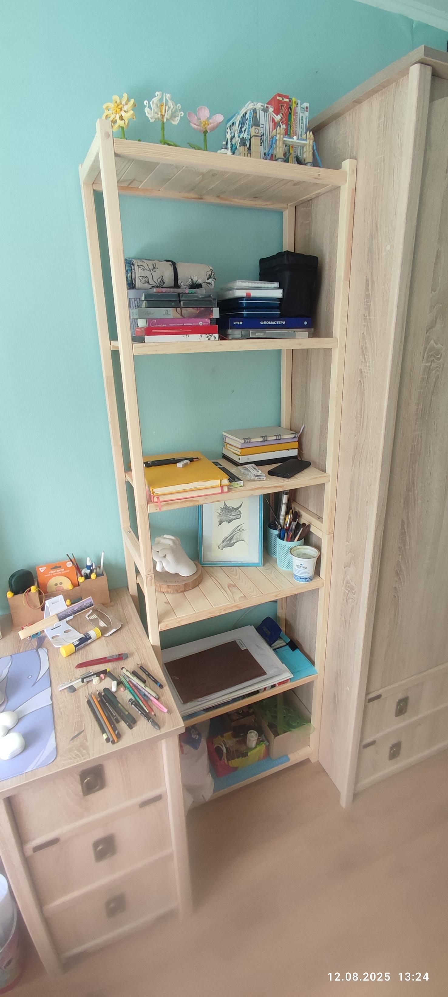 Фото: Стеллаж деревянный Massiv Betta 1960x600x300 мм на 6 полок (2268605450), отправлено покупателем Михайло Стеллаж деревянный Massiv Betta 1960x600x300 мм на 6 полок (2268605450) в реальных условиях использования от покупателя Михайло.