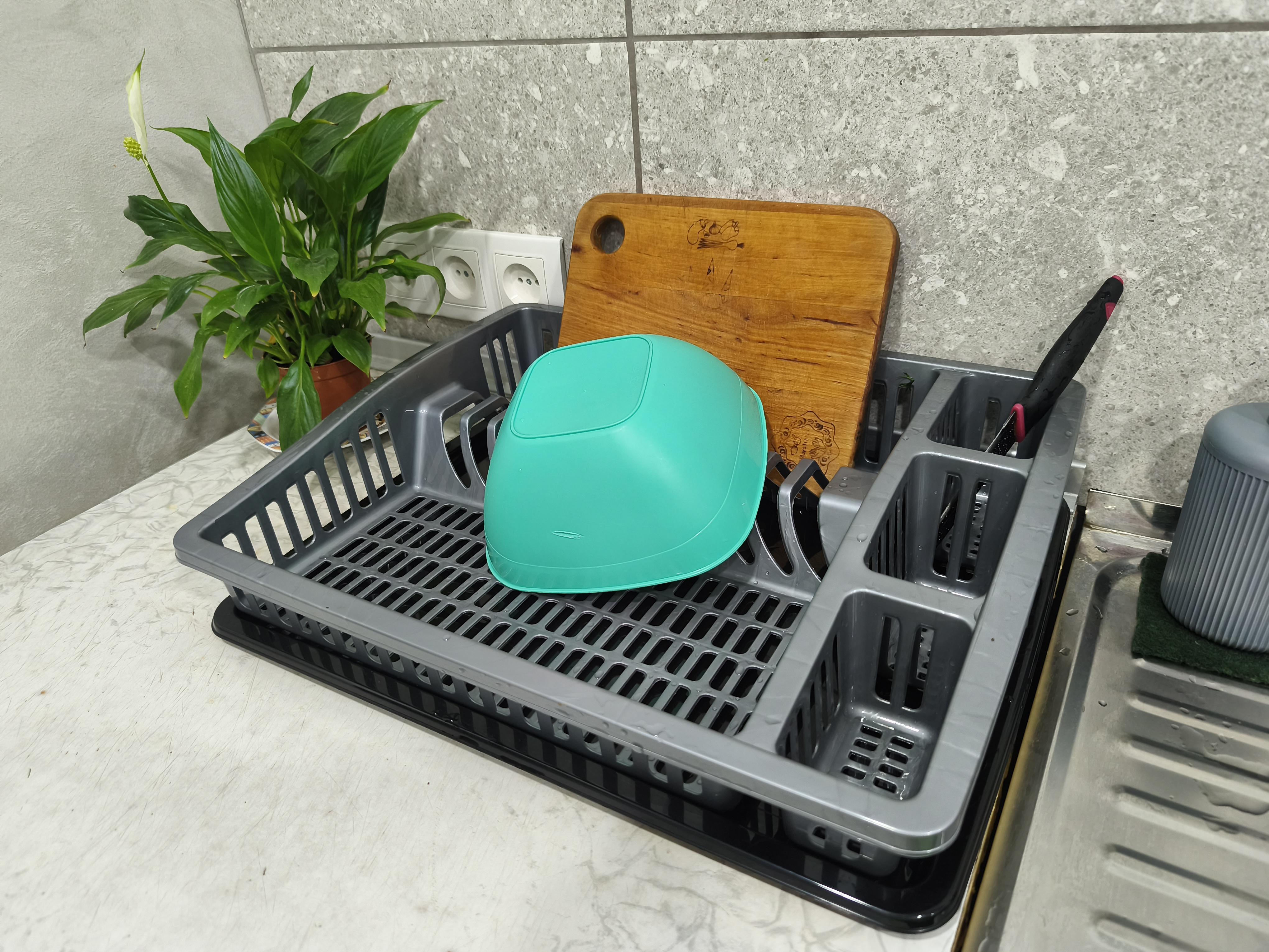 Сушка Dunya Plastik для посуды Степ пластик в ассортименте 46,2x36,7x10,8 см в реальных условиях использования от покупателя Яна.